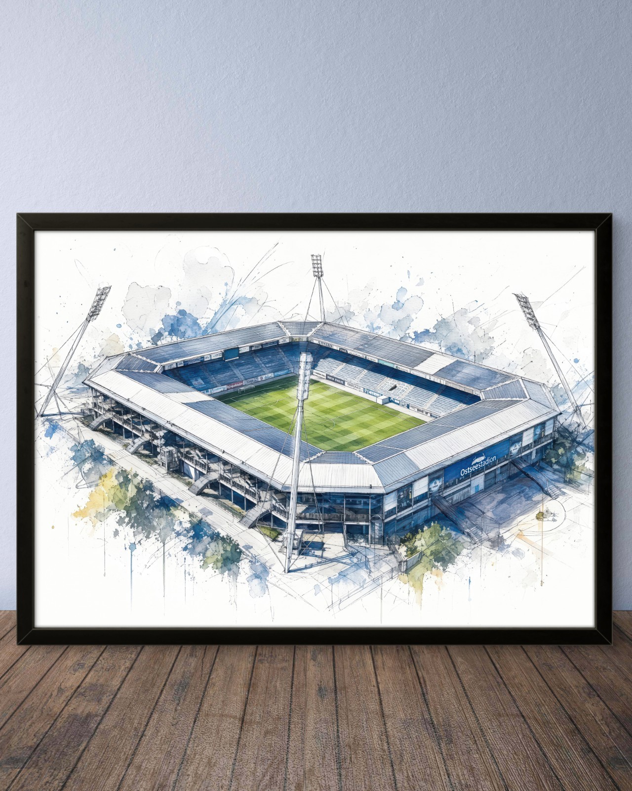 ROSTOCK Football Stadium Poster Germany Art Print Wall Art Print ROSTOCK Football Stadium Poster Germany Art Print Wall Art Print