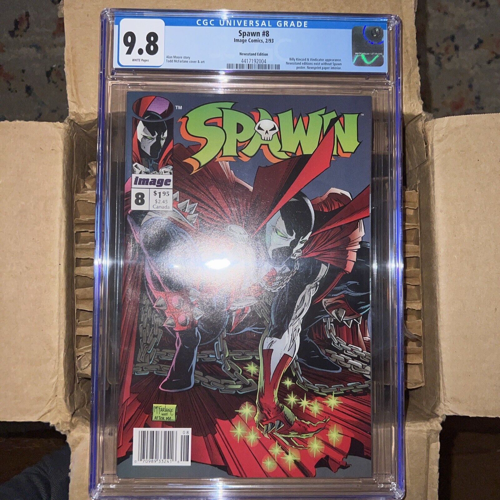 Spawn #8 Newsstand Edition Image Comics 1993 CGC 9.8 Vindicator Appearance