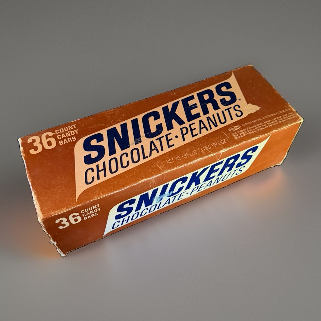 Vintage 1970's SNICKERS Chocolate Peanuts CANDY BAR Display Box - M&M Mars