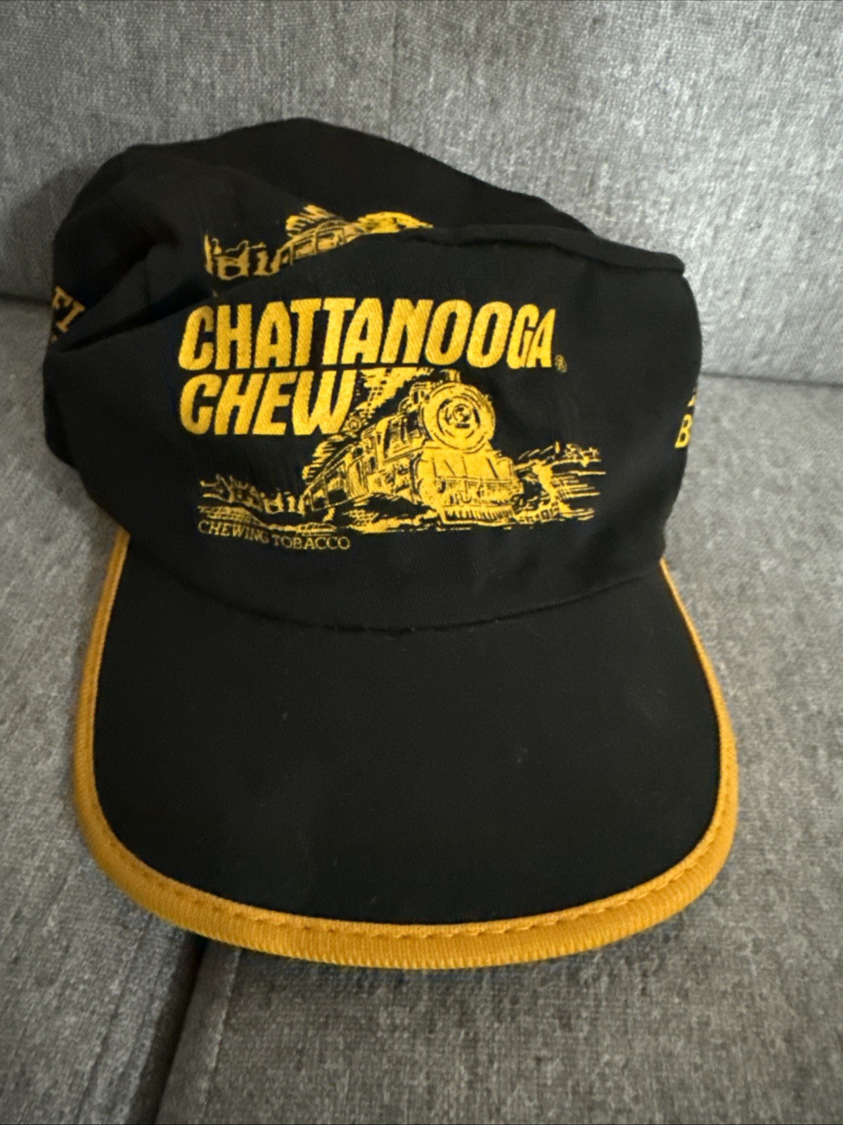 Vintage Chattanooga Chew Tobacco Racing Hat Painter Cap USA Bill Bent Vintage Chattanooga Chew Tobacco Racing Hat Painter Cap USA Bill Bent