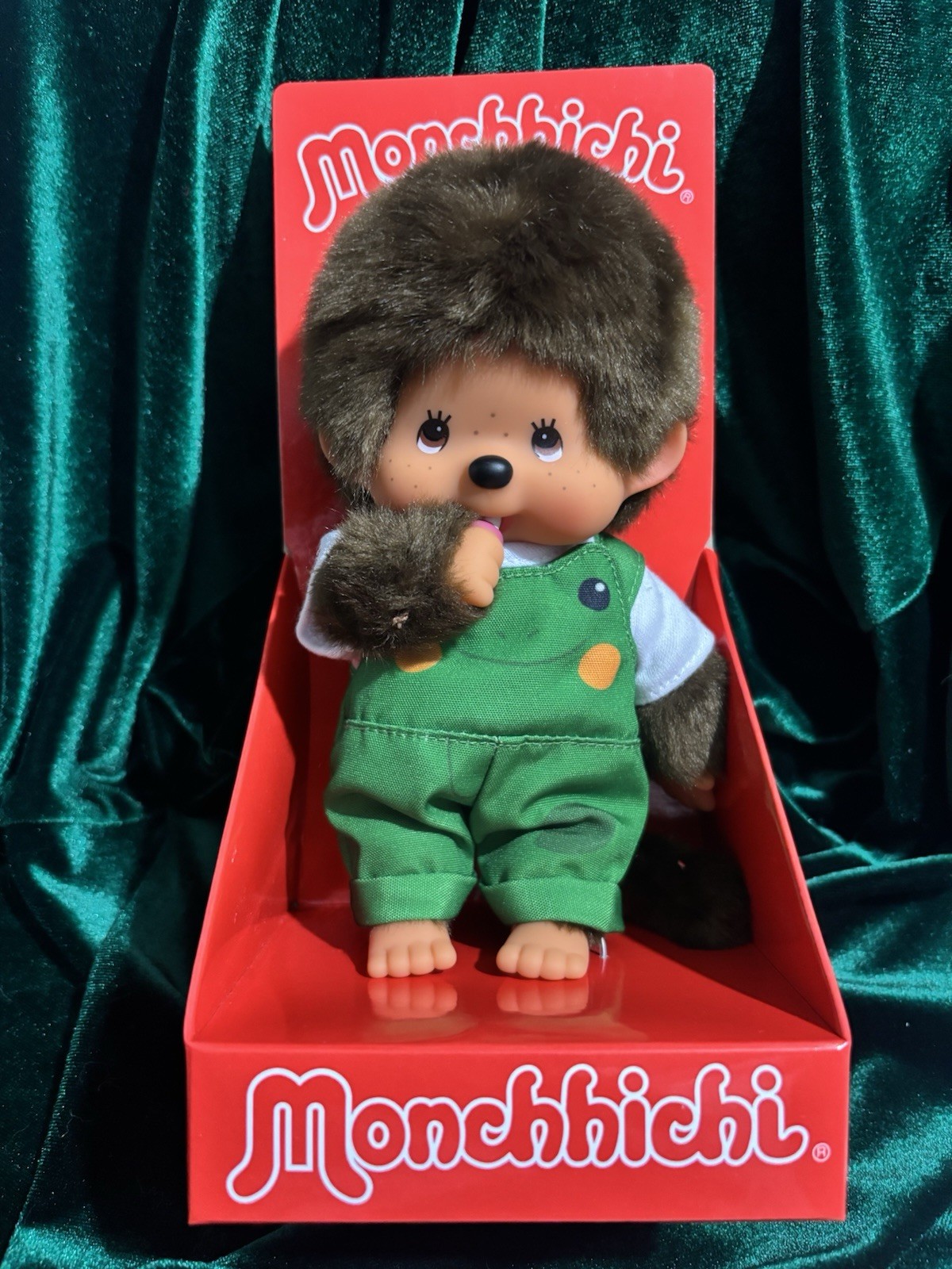 Monchhichi Sekiguchhi Boy Doll in Frog Overalls Special Edition 8 Inch (20cm)