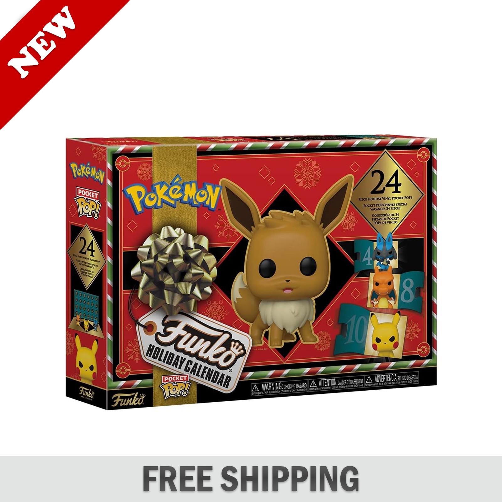 Funko Pocket Pop Pokémon 24-Day Holiday Countdown Calendar / NEW FREESHIP Funko Pocket Pop Pokémon 24-Day Holiday Countdown Calendar / NEW FREESHIP