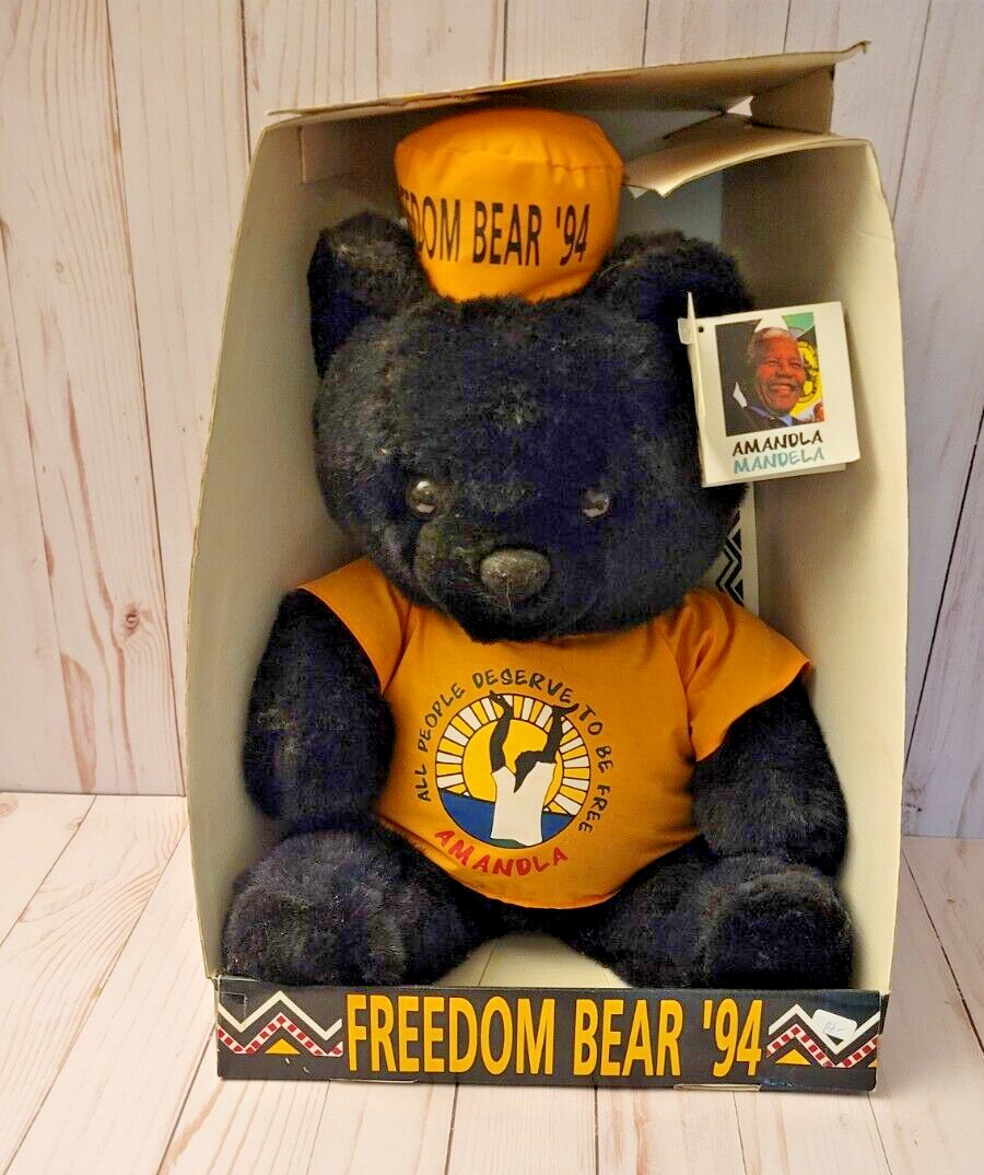Nelson Mandela Freedom Bear '94 Black Still In Box Extremely rare