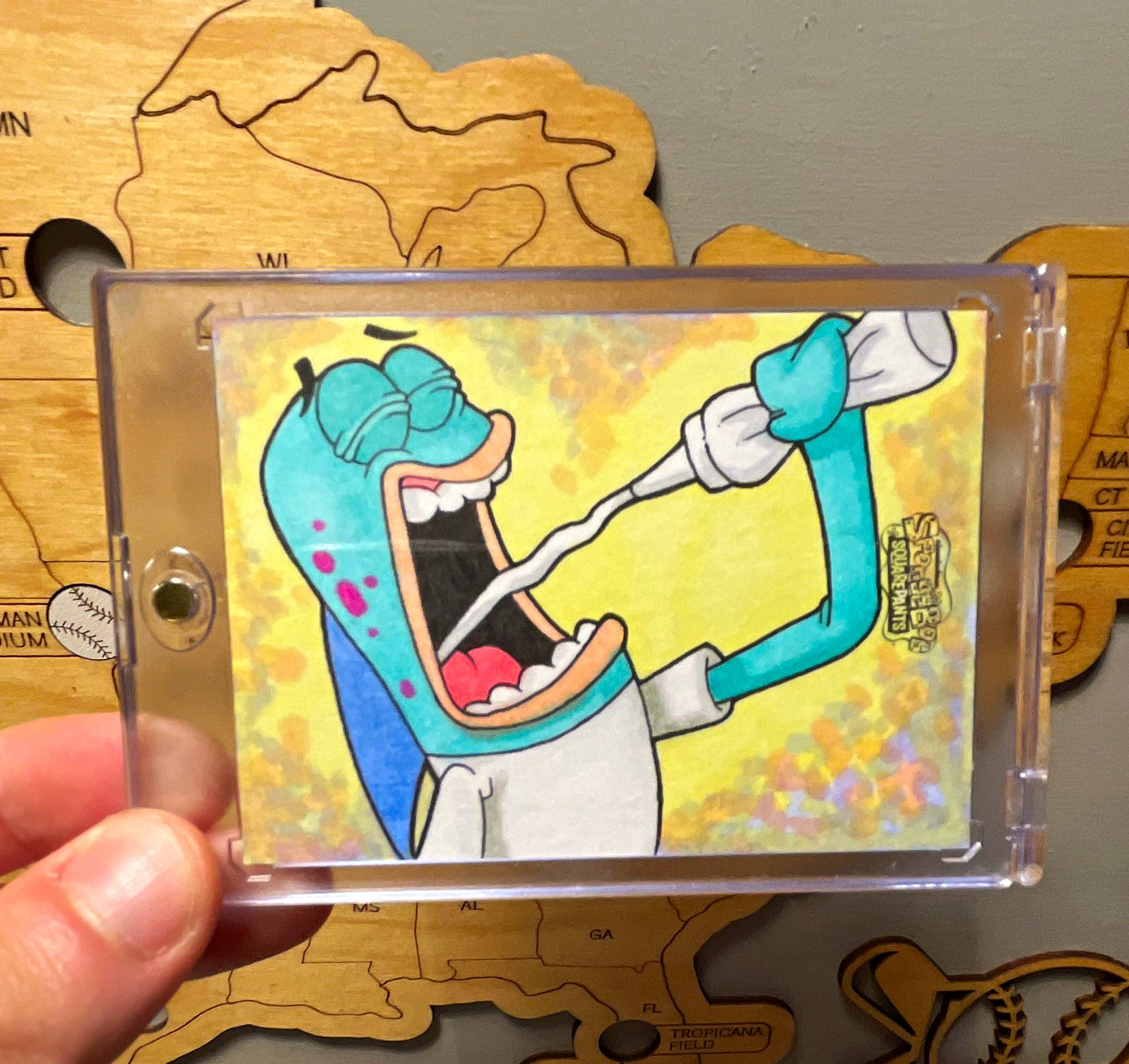 2025 Topps Chrome SpongeBob 25th Harold Iconic Mayonnaise scene 1/1 Sketch card 2025 Topps Chrome SpongeBob 25th Harold Iconic Mayonnaise scene 1/1 Sketch card