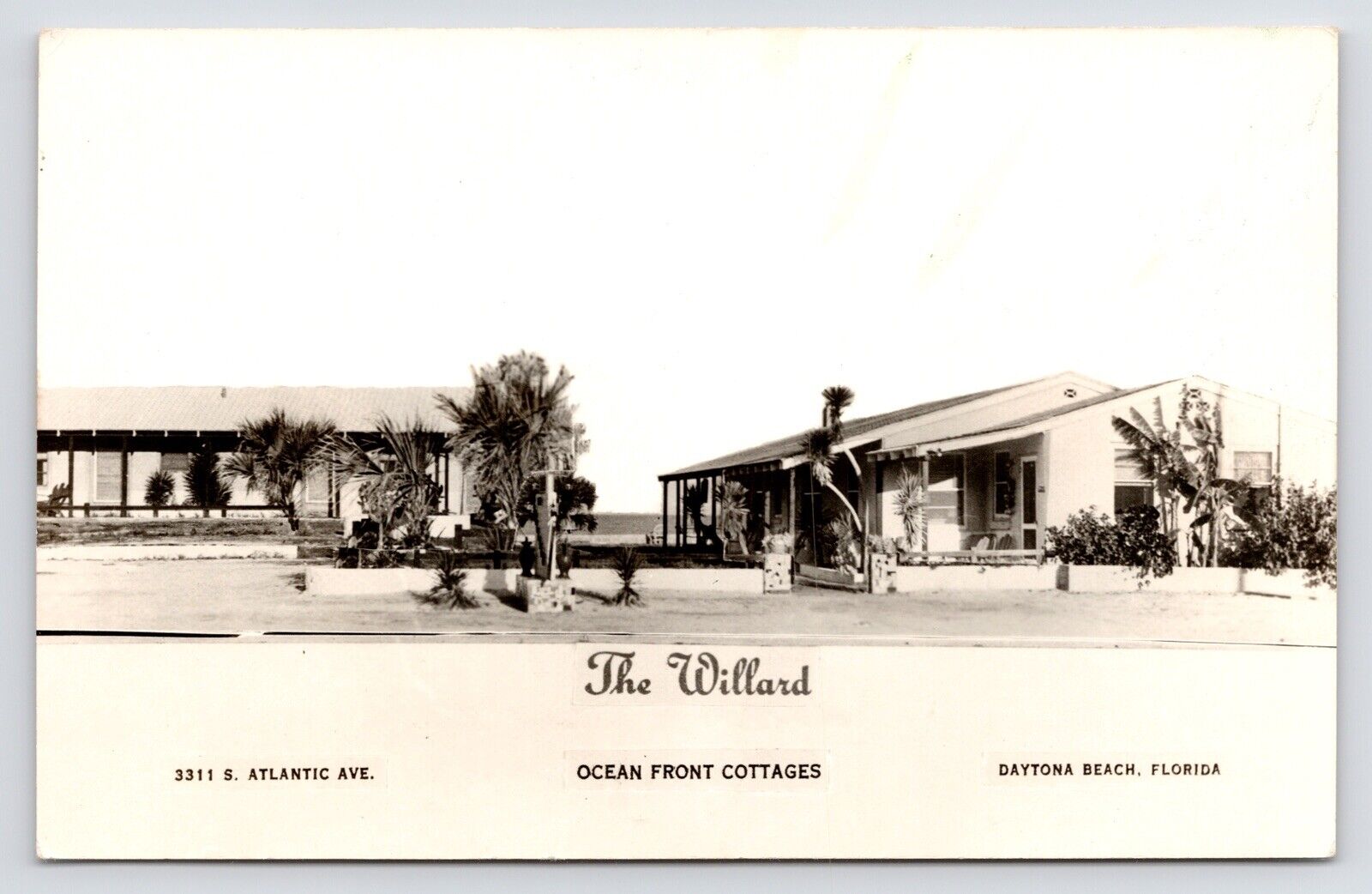 c1950s~The Willard Hotel~Ocean Cottages~Daytona Beach Florida FL~RPPC Postcard