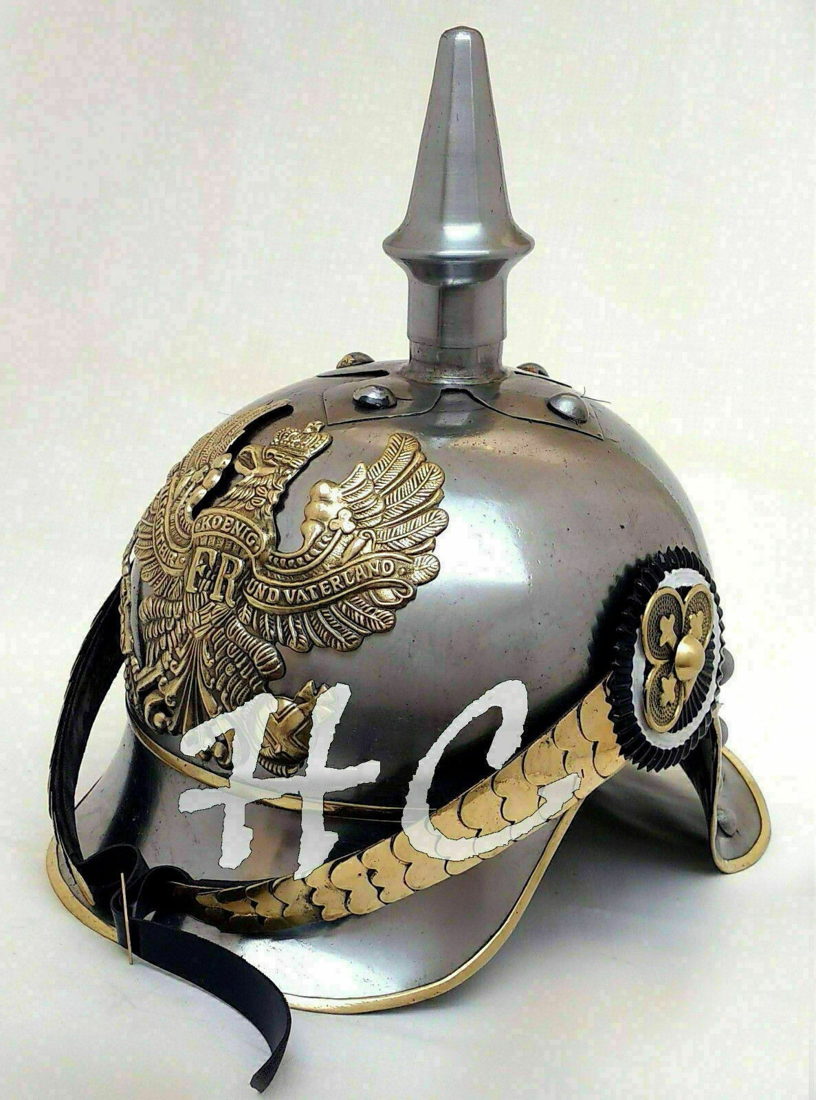 Vintage WW1 FR Helmet Cruciform Base German Prussian Leather PICKELHAUBE Item Vintage WW1 FR Helmet Cruciform Base German Prussian Leather PICKELHAUBE Item
