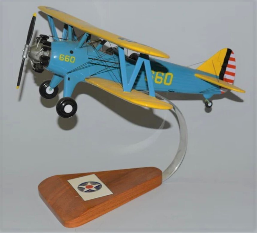 US Navy Boeing PT-17 Stearman Kaydet Desk Top Display Model 1/24 SC Airplane New US Navy Boeing PT-17 Stearman Kaydet Desk Top Display Model 1/24 SC Airplane New