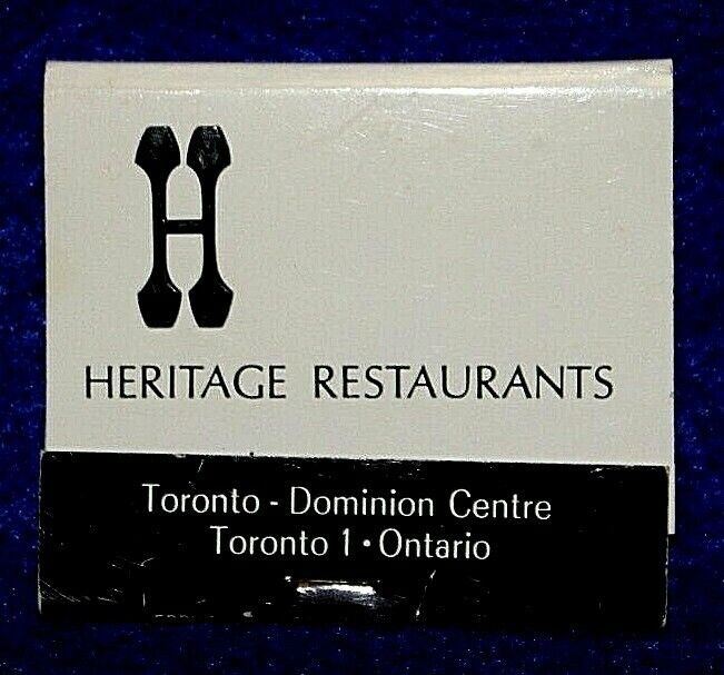 Vintage Matchbook HERITAGE RESTAURANTS Toronto-Dominion Centre Ontario NEW