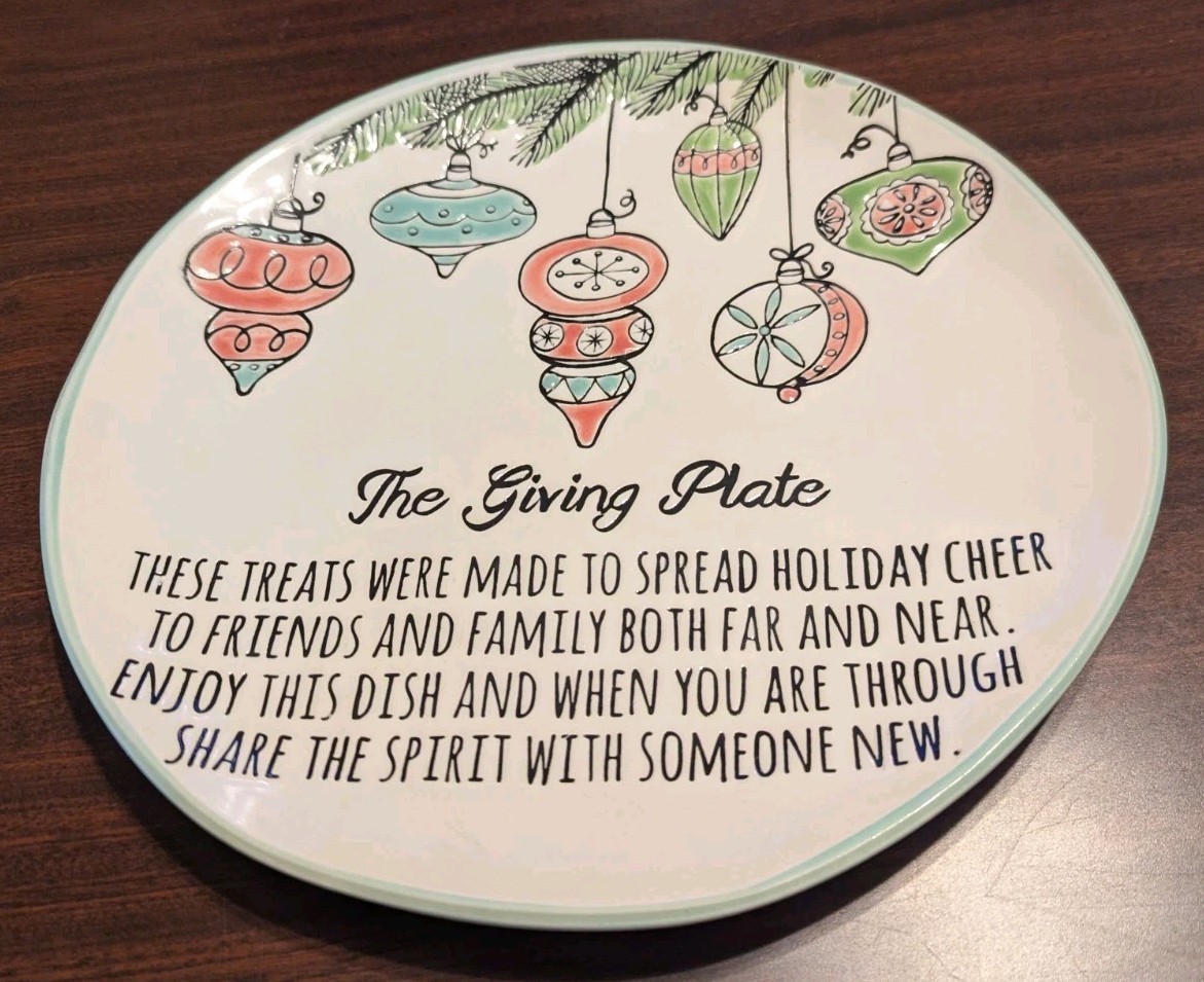 InHomestylez Spectrum Designz Giving Plate - Retro Ornaments 11” Christmas 2021