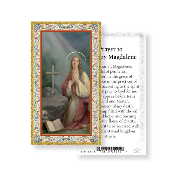 Saint St. Mary Magdalene w/ Prayer - gold trim - Paperstock Holy Card Saint St. Mary Magdalene w/ Prayer - gold trim - Paperstock Holy Card