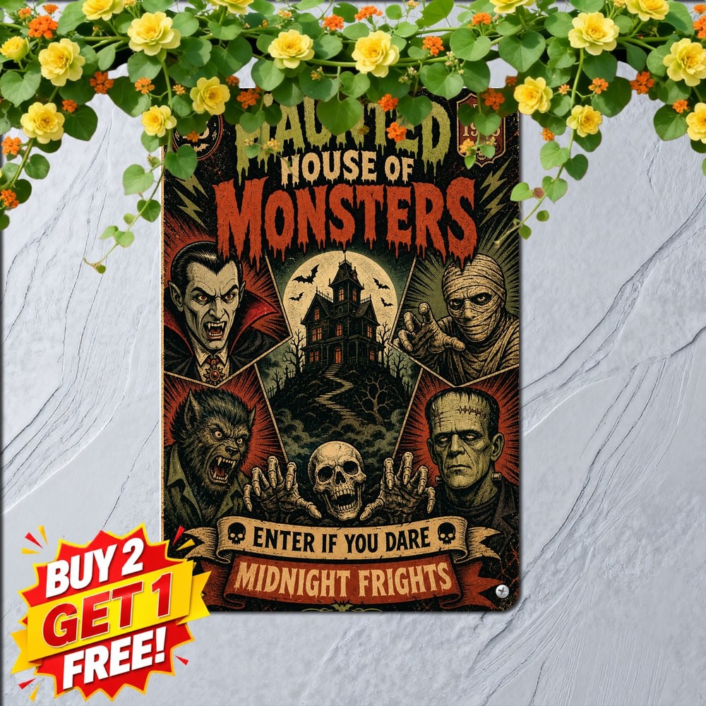Vintage Goosebumps Haunted Mask Book Cover Horror Sign Metal Tin Plaque 8x12