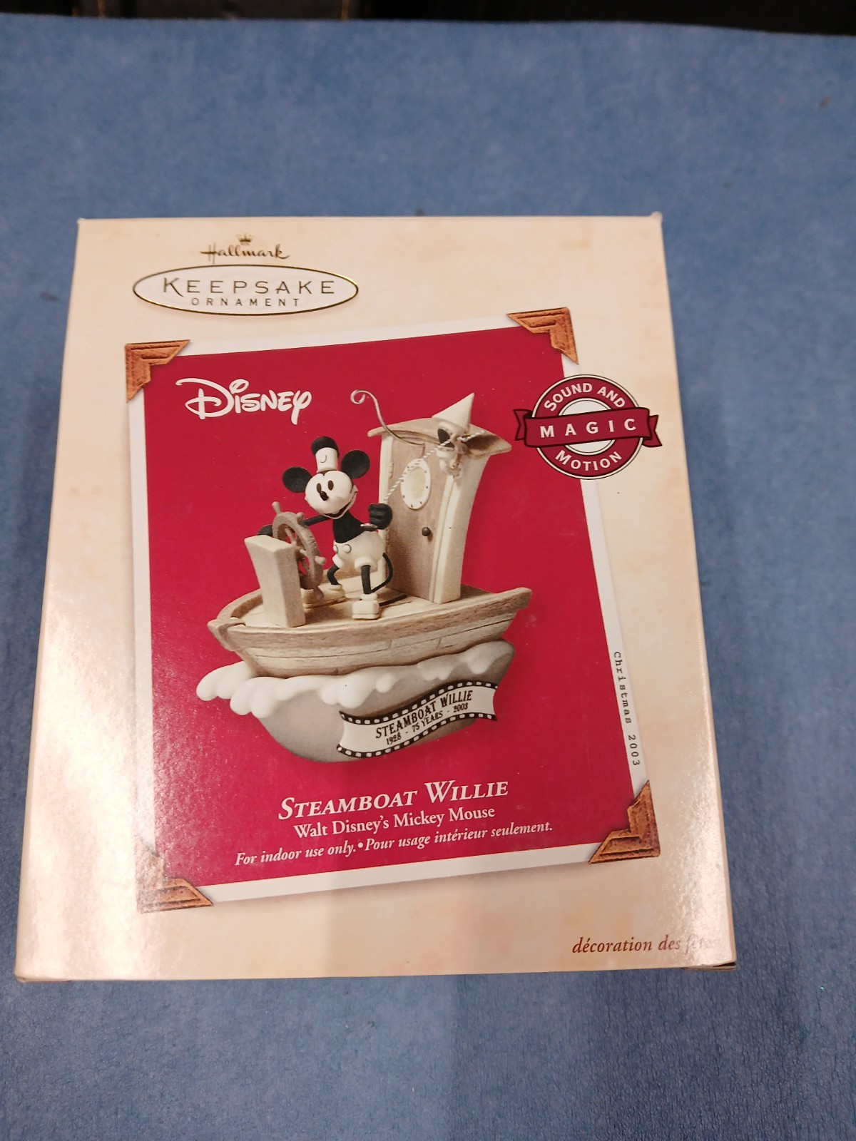 2003 Hallmark Ornament Disney Mickey Mouse 90th Anniversary Steamboat Willie 2003 Hallmark Ornament Disney Mickey Mouse 90th Anniversary Steamboat Willie
