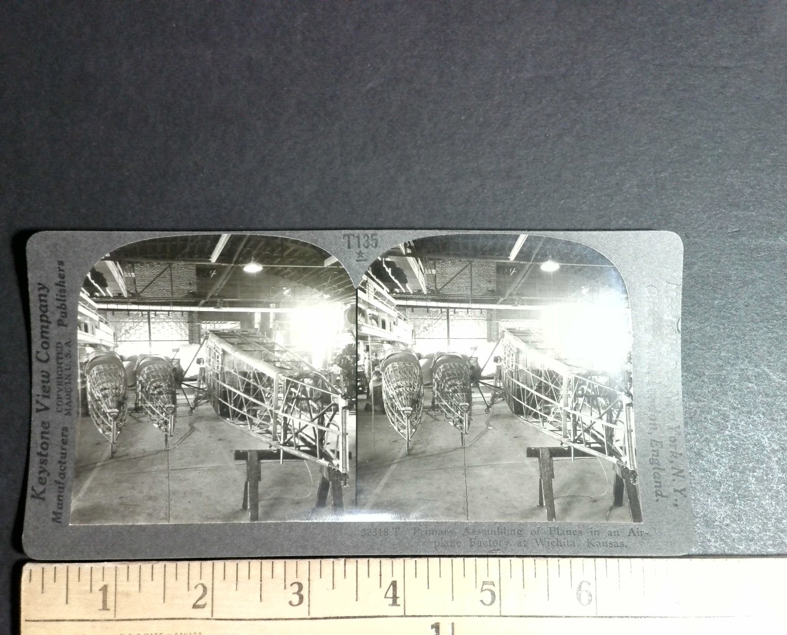 Airplane Factory Stereoview Keystone View Co. Wichita Kansas Aviation 1920s Airplane Factory Stereoview Keystone View Co. Wichita Kansas Aviation 1920s