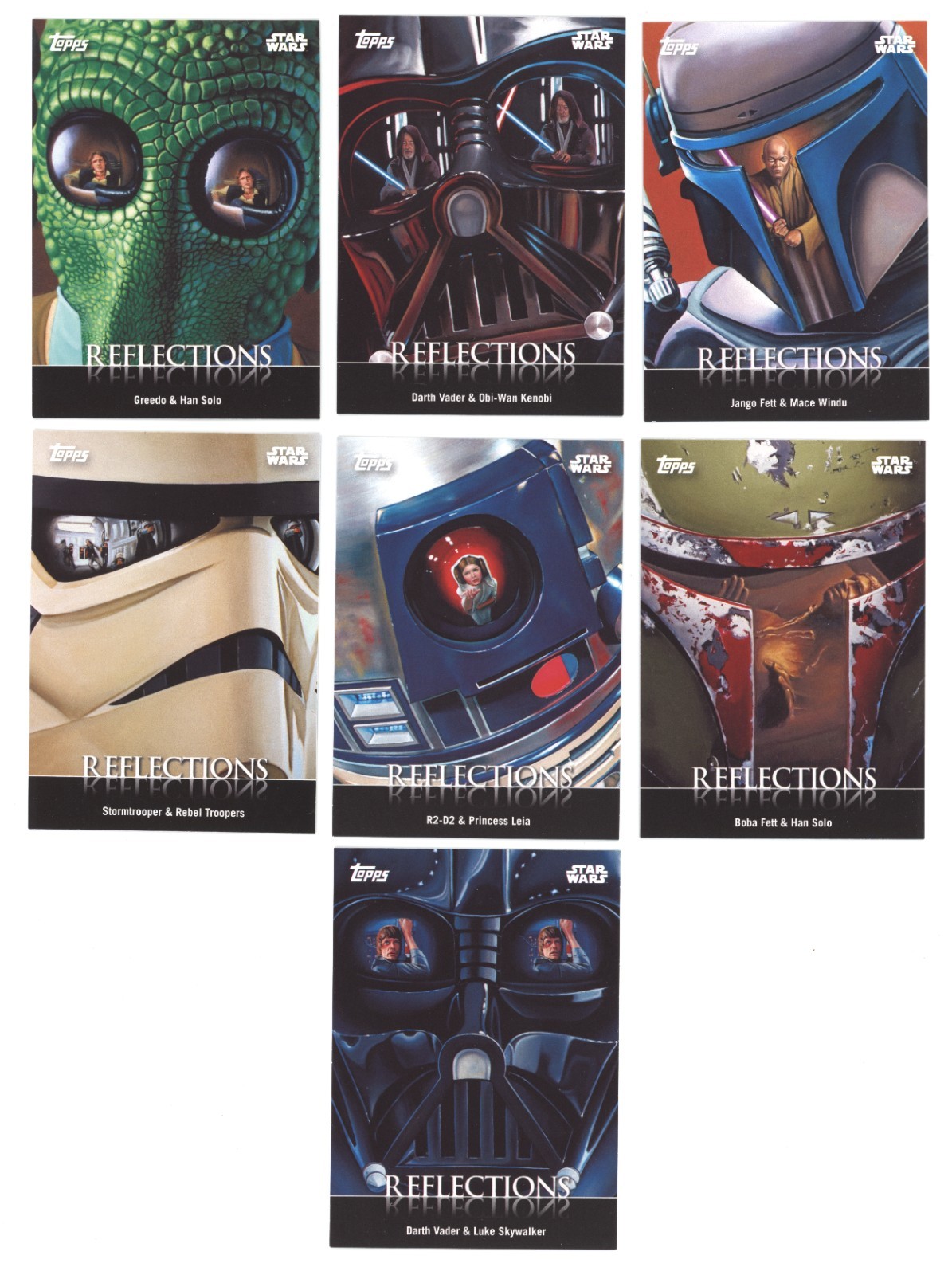 2016 Star Wars Physical Card Trader Complete 7 Card Reflections Series 1 Set 2016 Star Wars Physical Card Trader Complete 7 Card Reflections Series 1 Set
