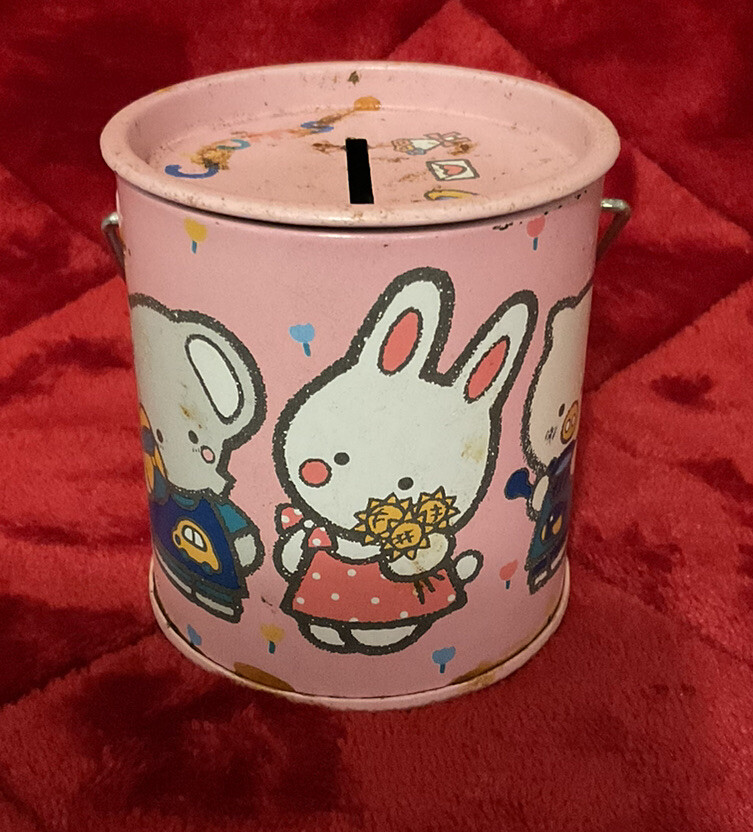 A Very Cute Vintage Sanrio 1989 Cherry Chums Mini Tin Bank