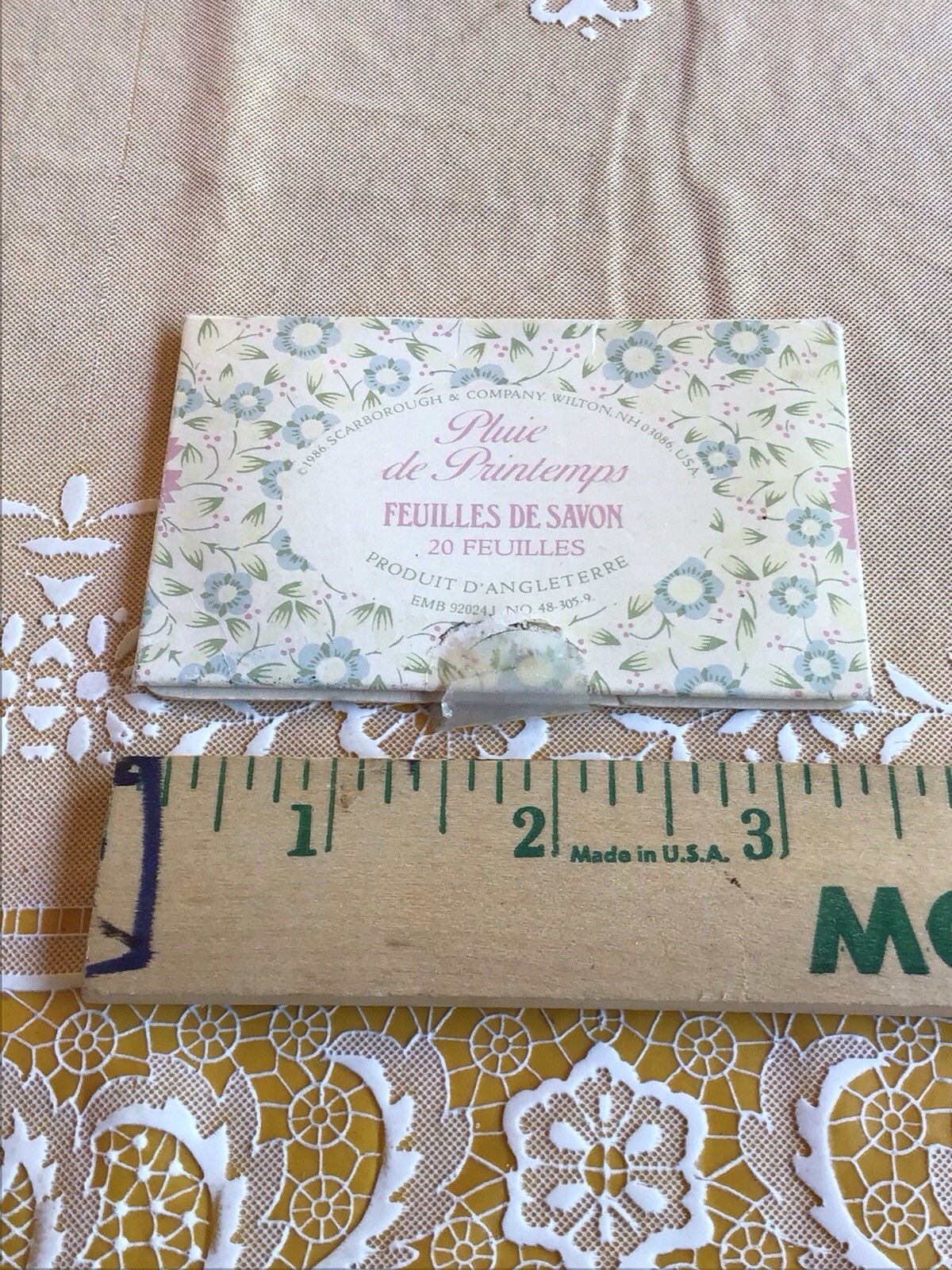 RARE Vintage Scarborough & Co Pluie de Printemps Spring Rain Soap Sheet Leaves RARE Vintage Scarborough & Co Pluie de Printemps Spring Rain Soap Sheet Leaves