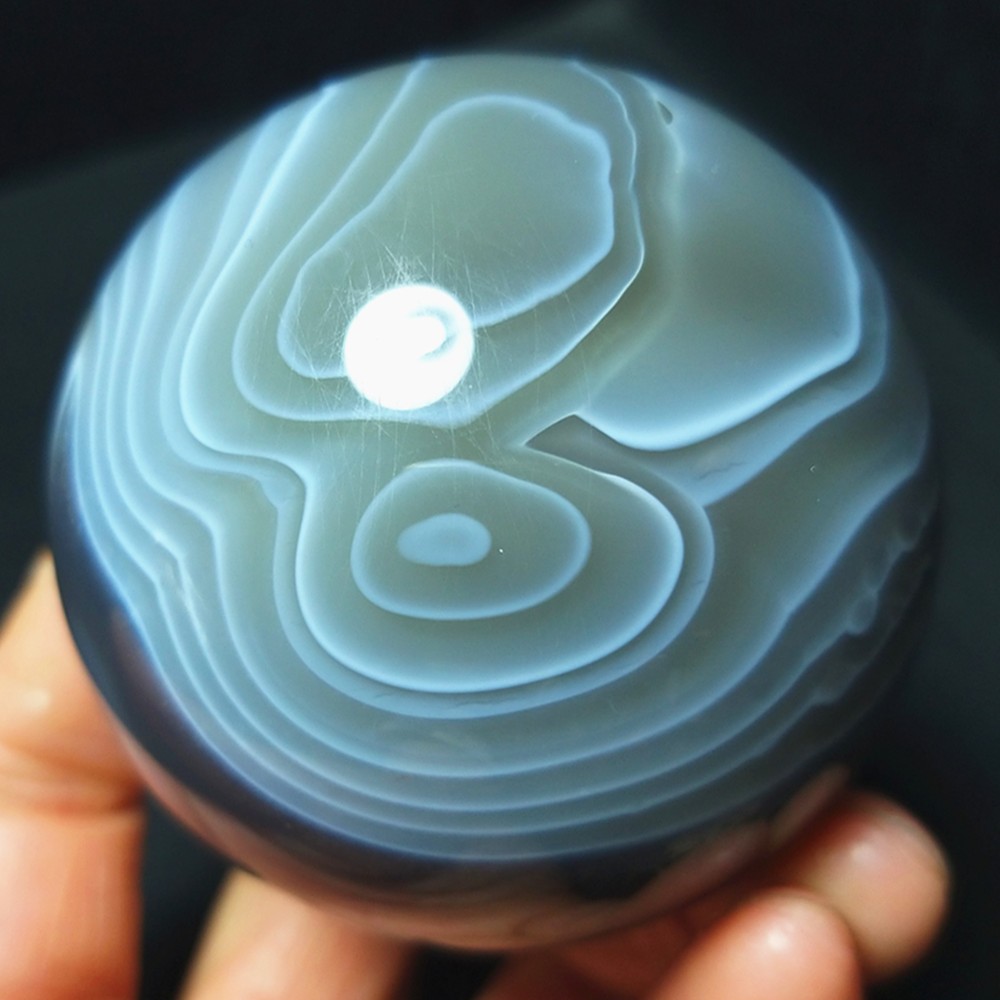 RARE 279G Natural Polishing Colorful Stripes Agate Crystal Ball Healing A4802