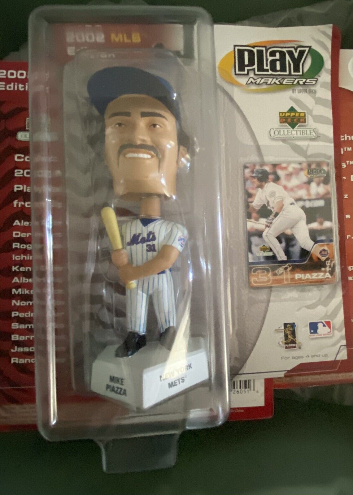 New Sealed 2002 MLB Edition Play Makers Upper Deck Mike Piazza Figurine(Read Des