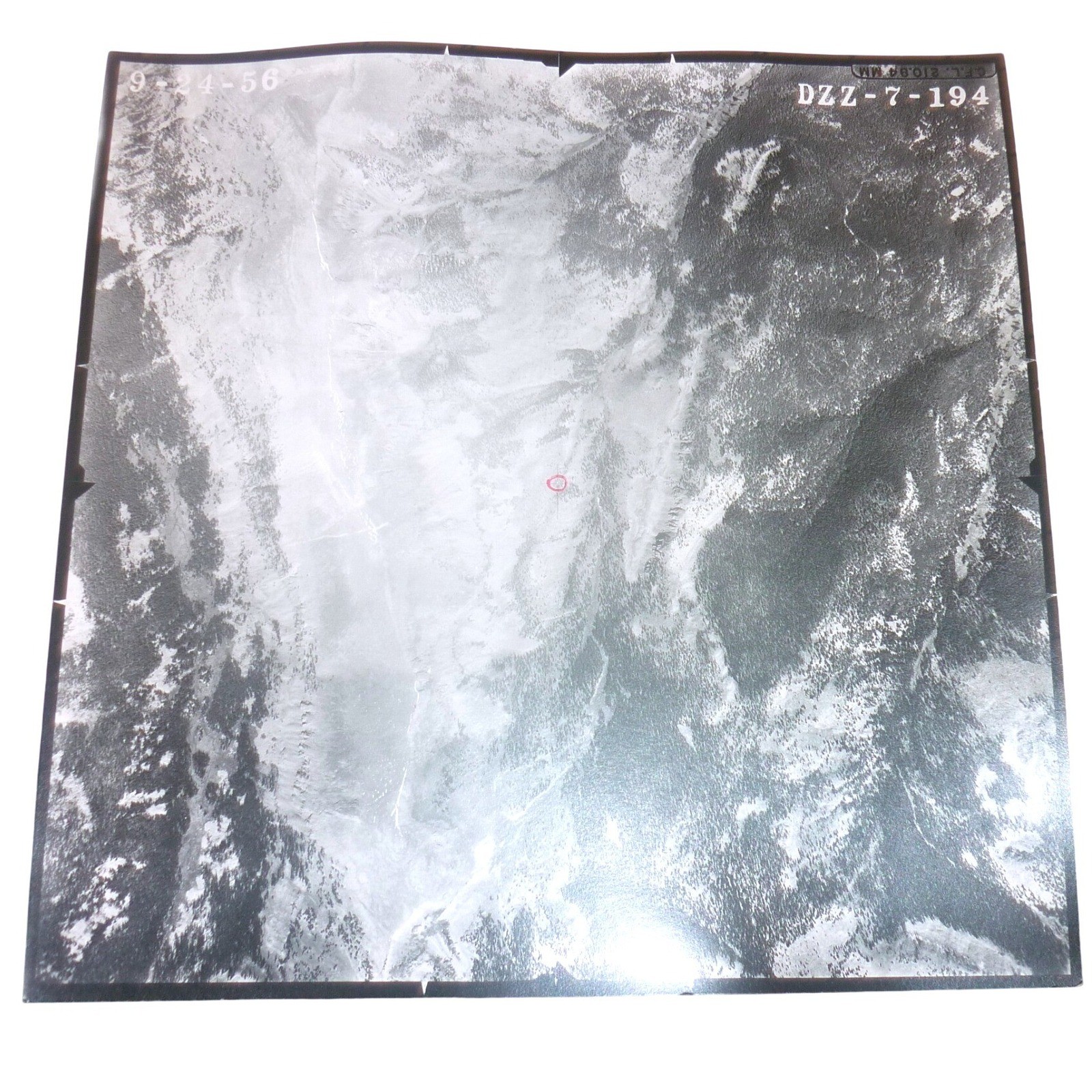 Vtg 1956 Aerial Survey Photo 9-24-56 DZZ-7-194 Military Geological Mapping 9x9