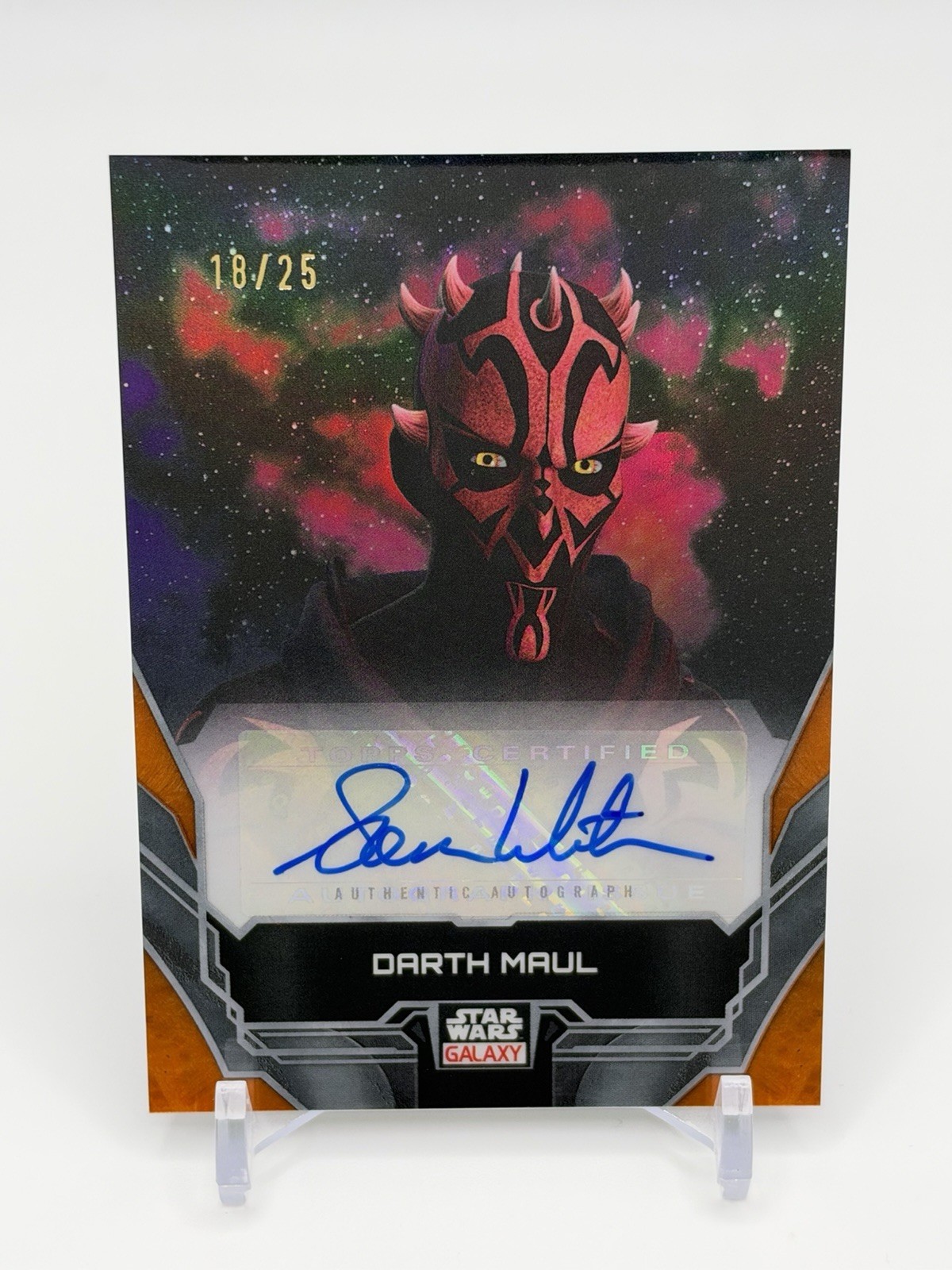 2024 Topps Star Wars Galaxy Sam Witwer as Maul Orange Autograph 18/25 2024 Topps Star Wars Galaxy Sam Witwer as Maul Orange Autograph 18/25