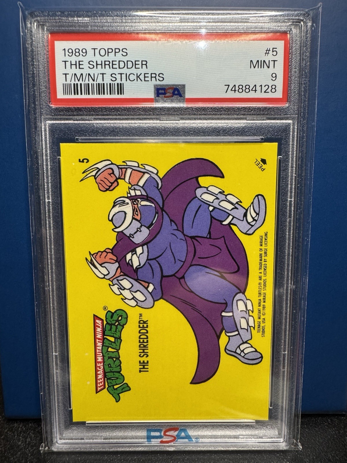 1989 Topps Teenage Mutant Ninja Turtles The Shredder PSA 9 1989 Topps Teenage Mutant Ninja Turtles The Shredder PSA 9