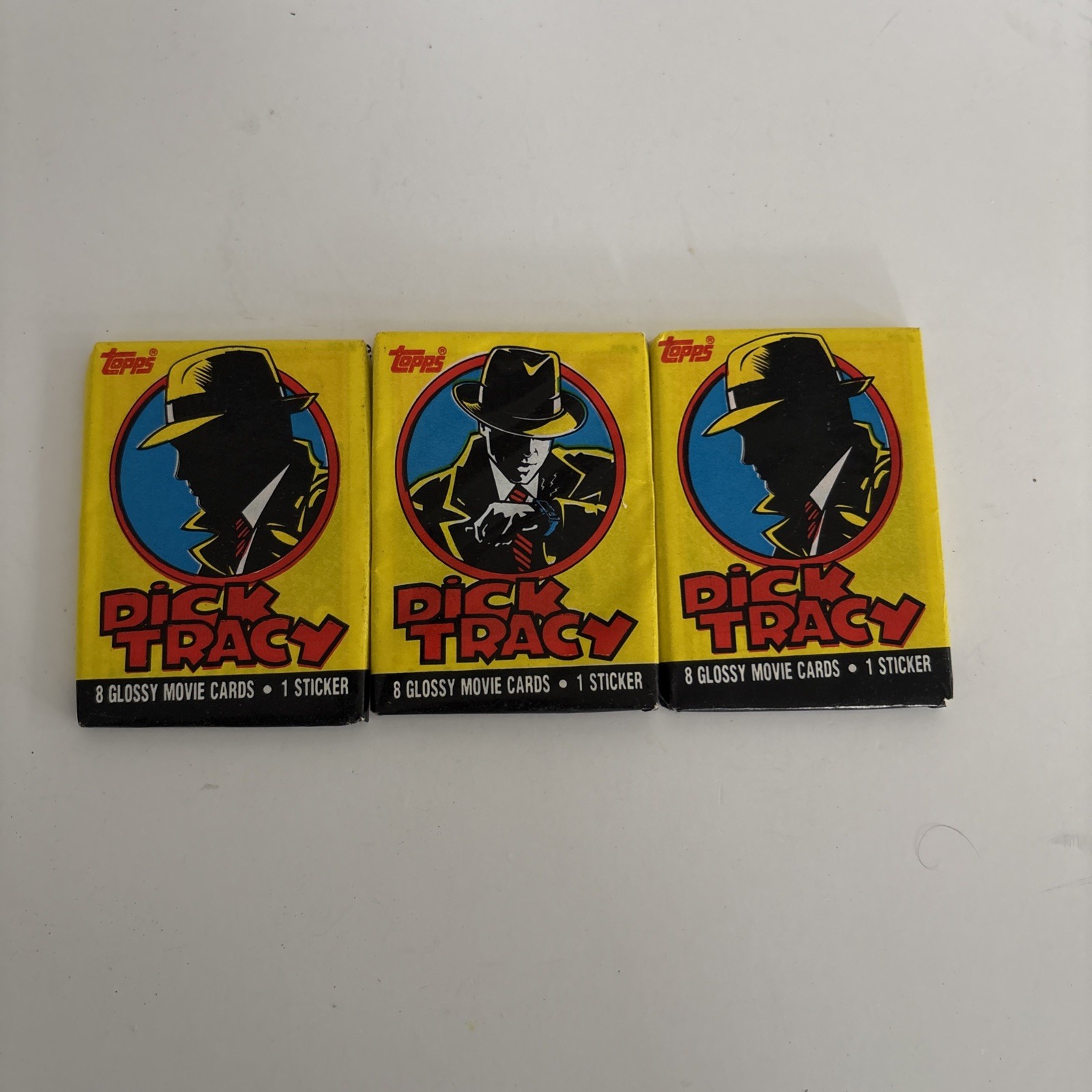 Lot of 3 1990 Topps DICK TRACY Movie Trading Cards - Vintage Wax Packs - New Lot of 3 1990 Topps DICK TRACY Movie Trading Cards - Vintage Wax Packs - New