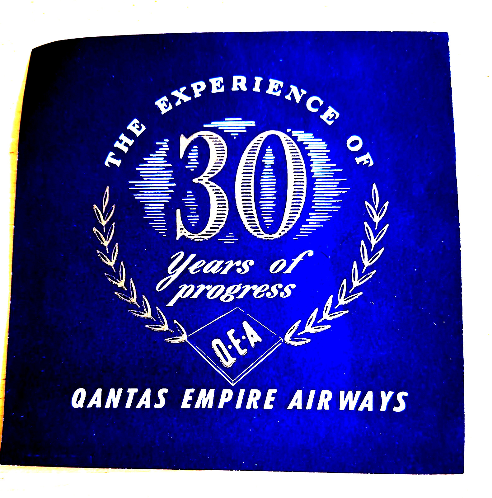 QANTAS Empire Airways Q-E-A 30 Years of Progress Baggage Label 3 3/4 X 3 3/4