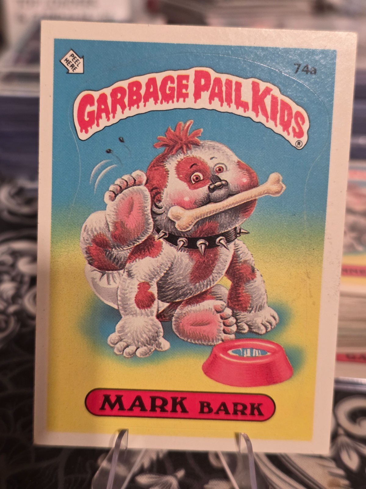 1985 Topps Garbage Pail Kids Mark Bark #74a GPK Series 2 Spaz Award Back 1985 Topps Garbage Pail Kids Mark Bark #74a GPK Series 2 Spaz Award Back