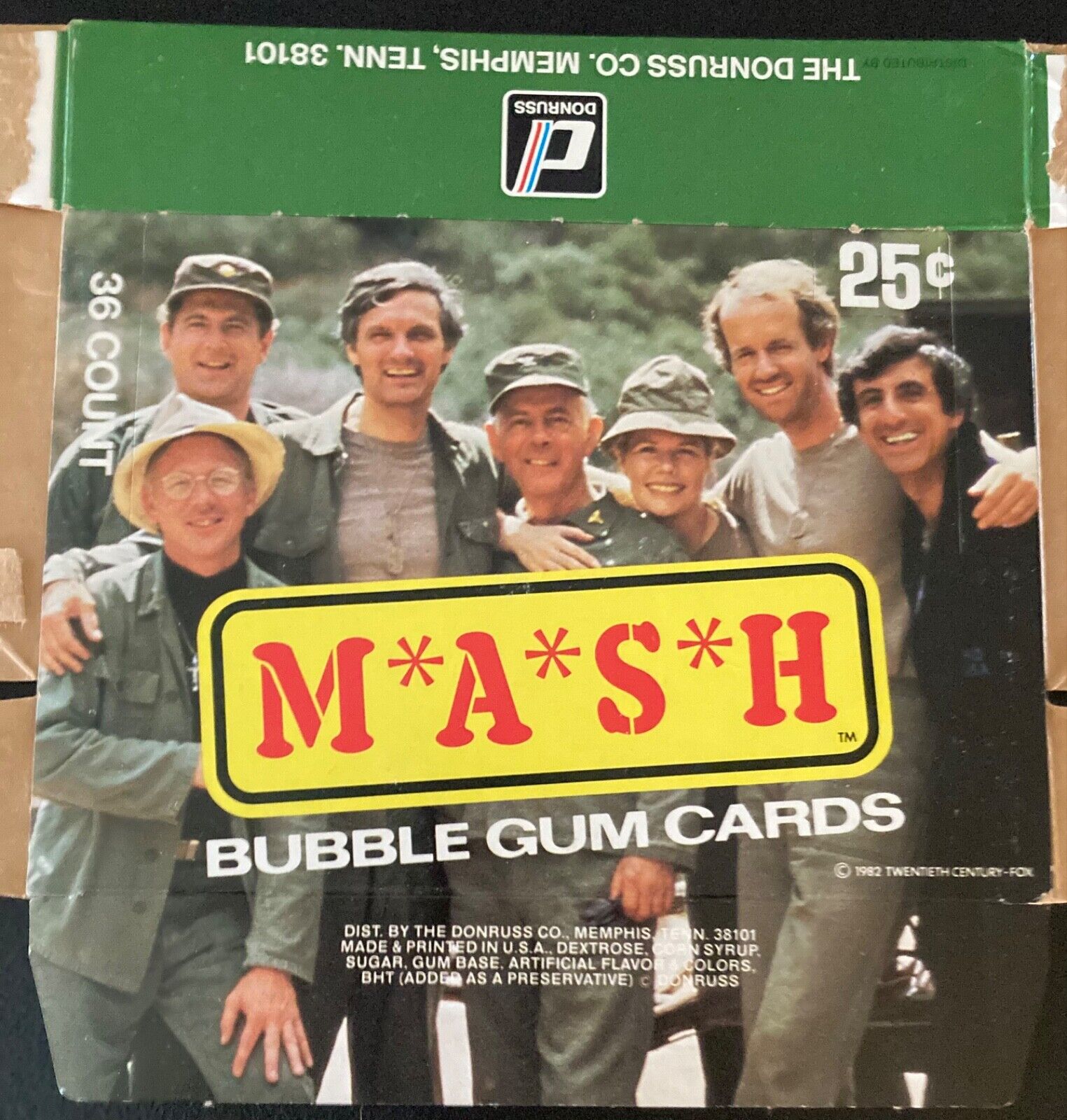 1982 Donruss Mash Empty Wax Box with Wrappers