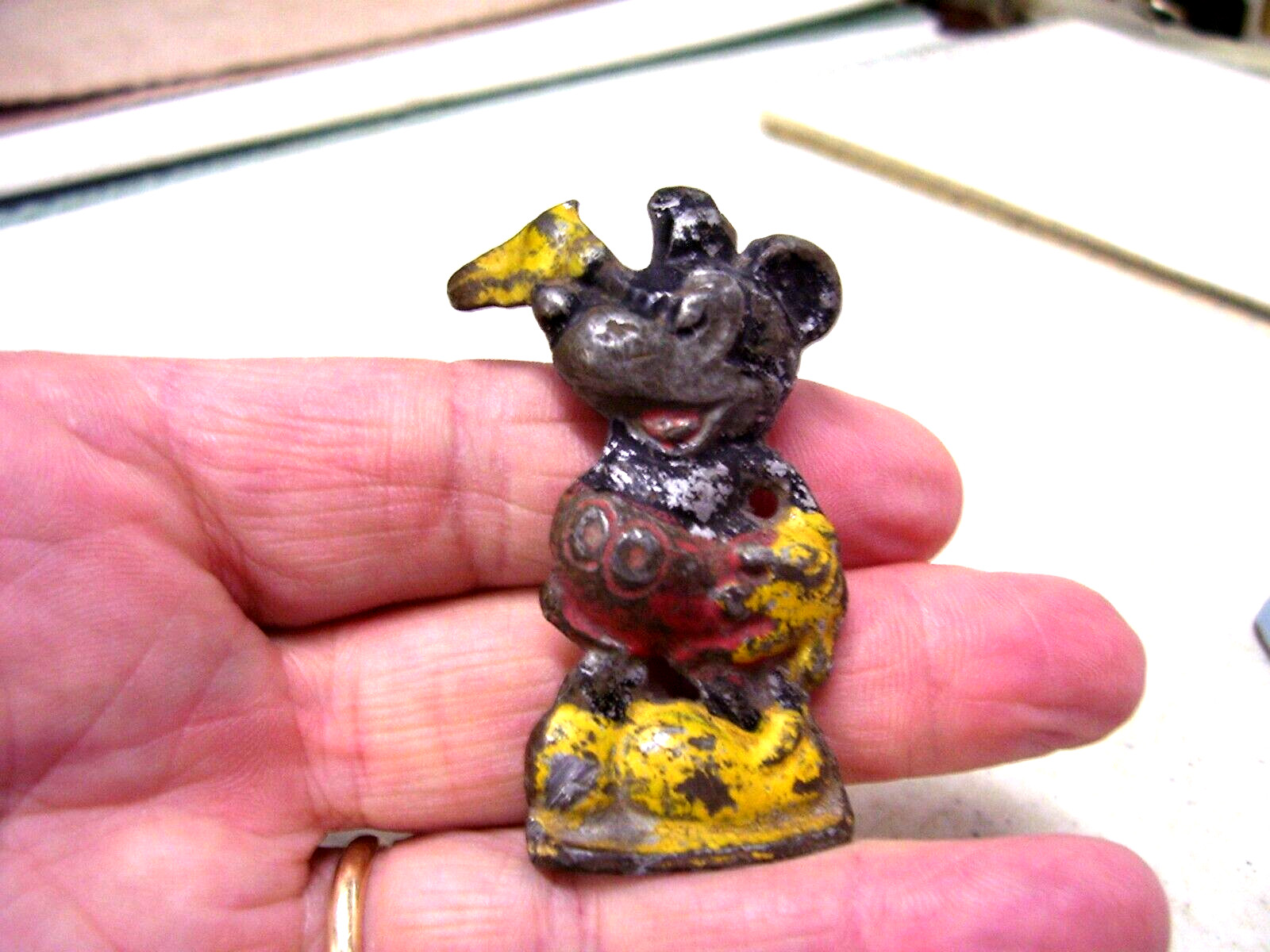 Antique Lead Disney Figurine Mickey Mouse, 2.25\ Antique Lead Disney Figurine Mickey Mouse, 2.25\