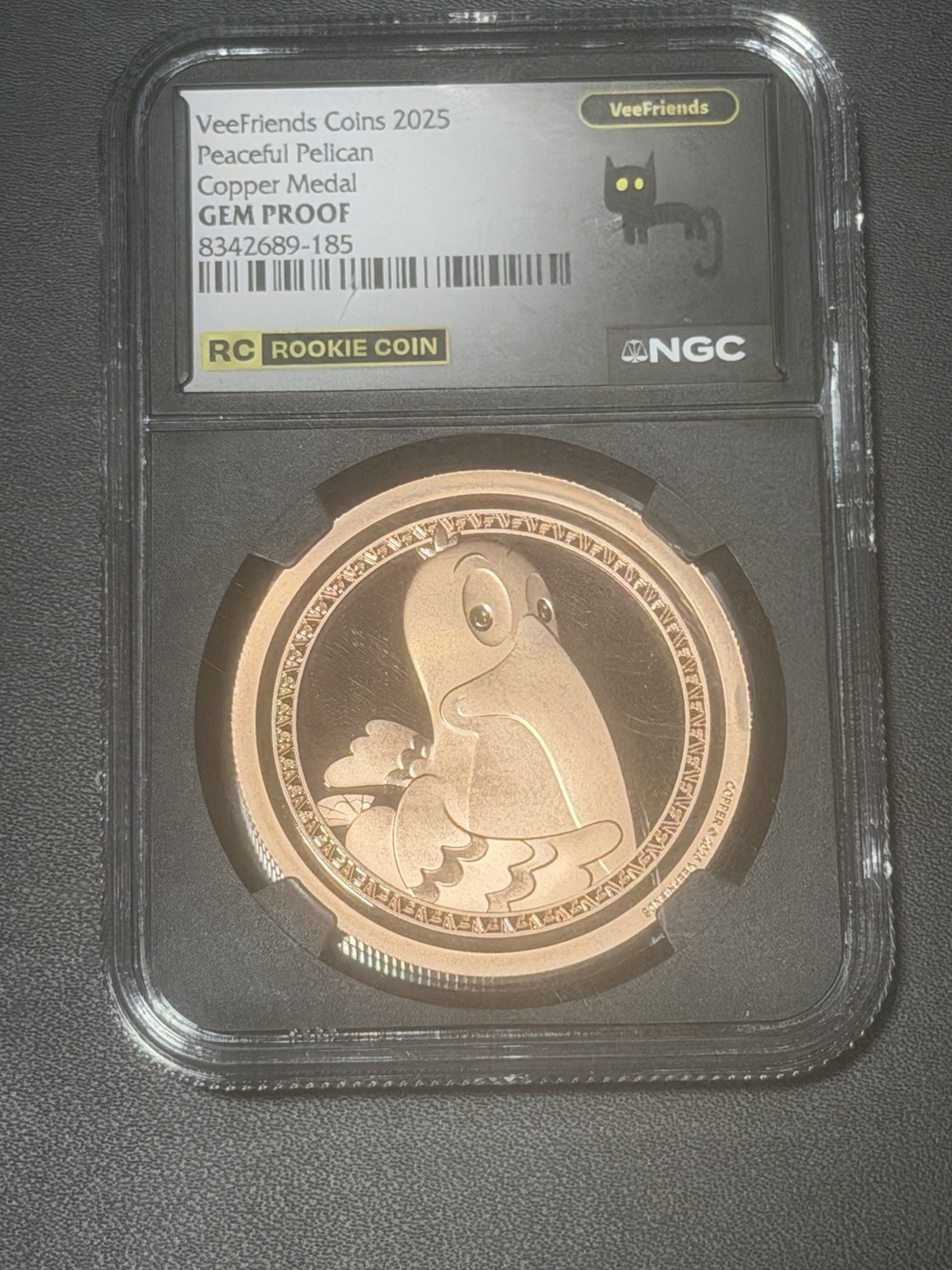 VeeFriends 2025 Peaceful Pelican RC Copper Medal GEM PROOF NGC Rookie /400 VeeFriends 2025 Peaceful Pelican RC Copper Medal GEM PROOF NGC Rookie /400