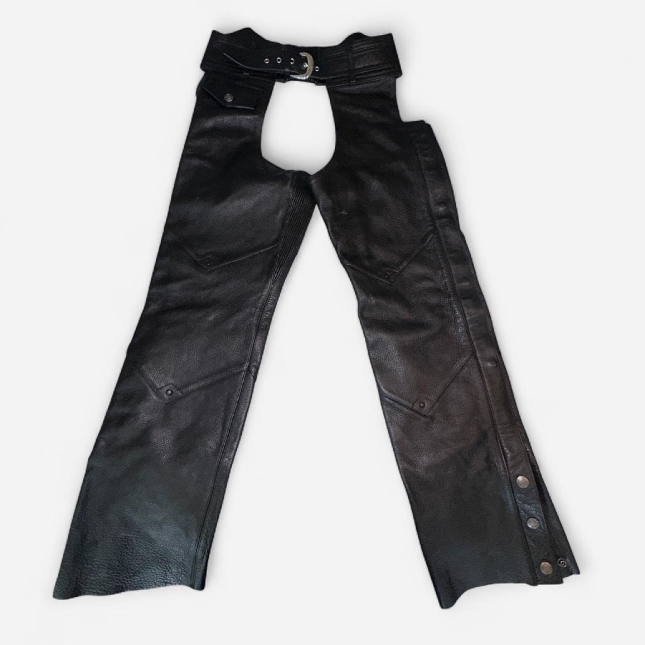 Vintage 2001 Harley Davidson H2901 Leather Chaps Womens SW Black Motorcycle Vintage 2001 Harley Davidson H2901 Leather Chaps Womens SW Black Motorcycle