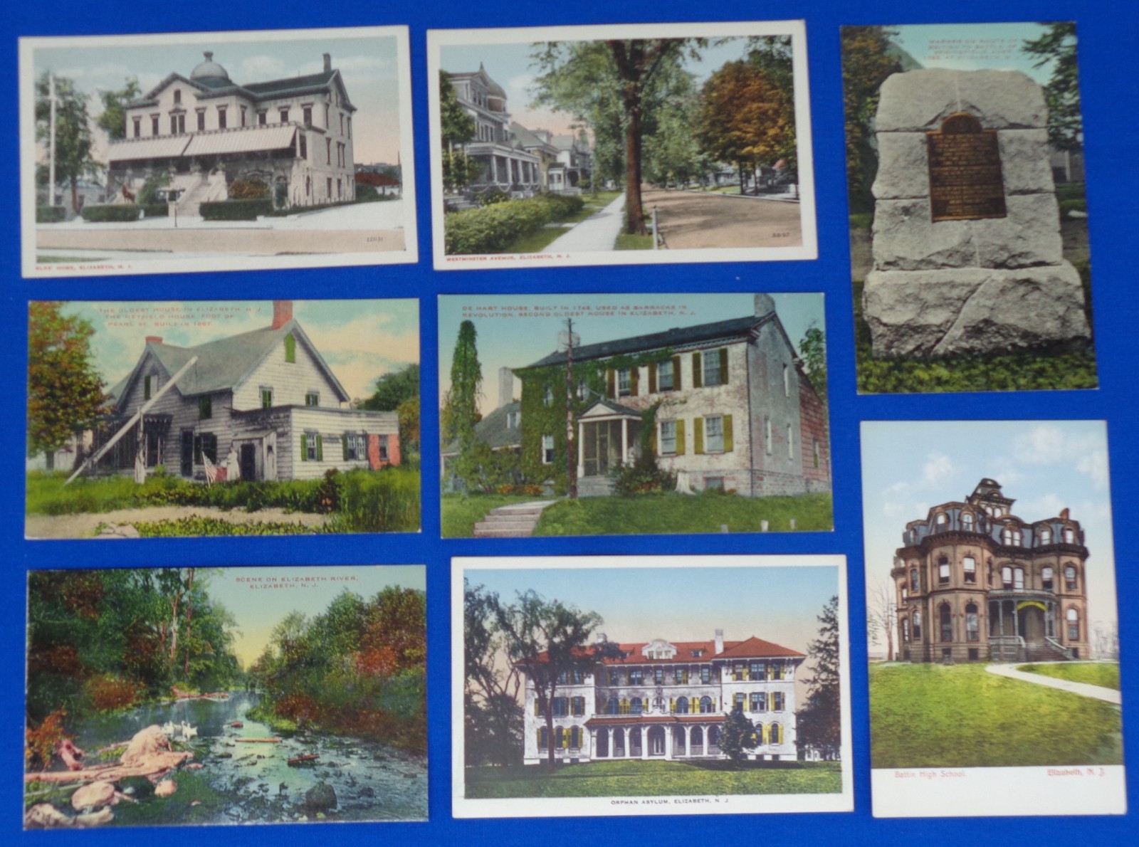 Vintage Collection Of Eight (8) Post Cards From Elizabeth, N.J. Elks, Hetfield, Vintage Collection Of Eight (8) Post Cards From Elizabeth, N.J. Elks, Hetfield,