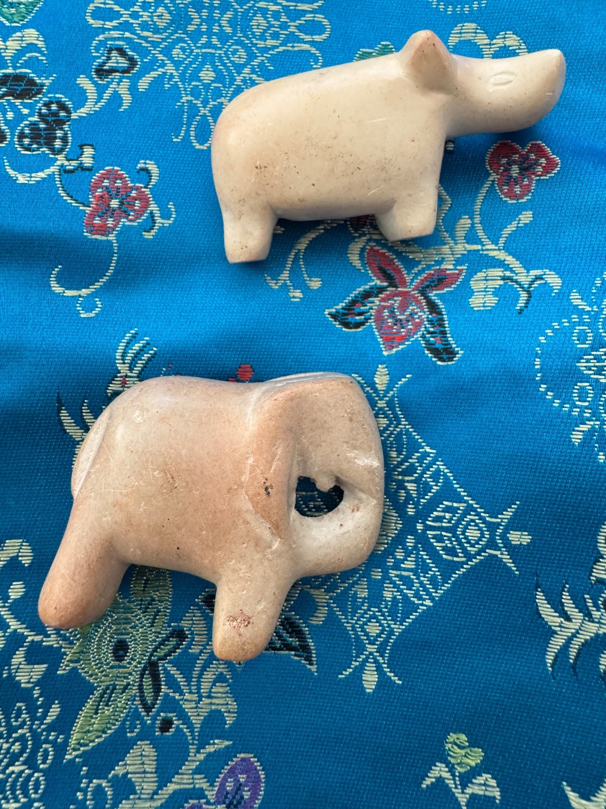 Vintage Hand Carved Soapstone Animals Lot-Elephant and Hippo Figurines Vintage Hand Carved Soapstone Animals Lot-Elephant and Hippo Figurines