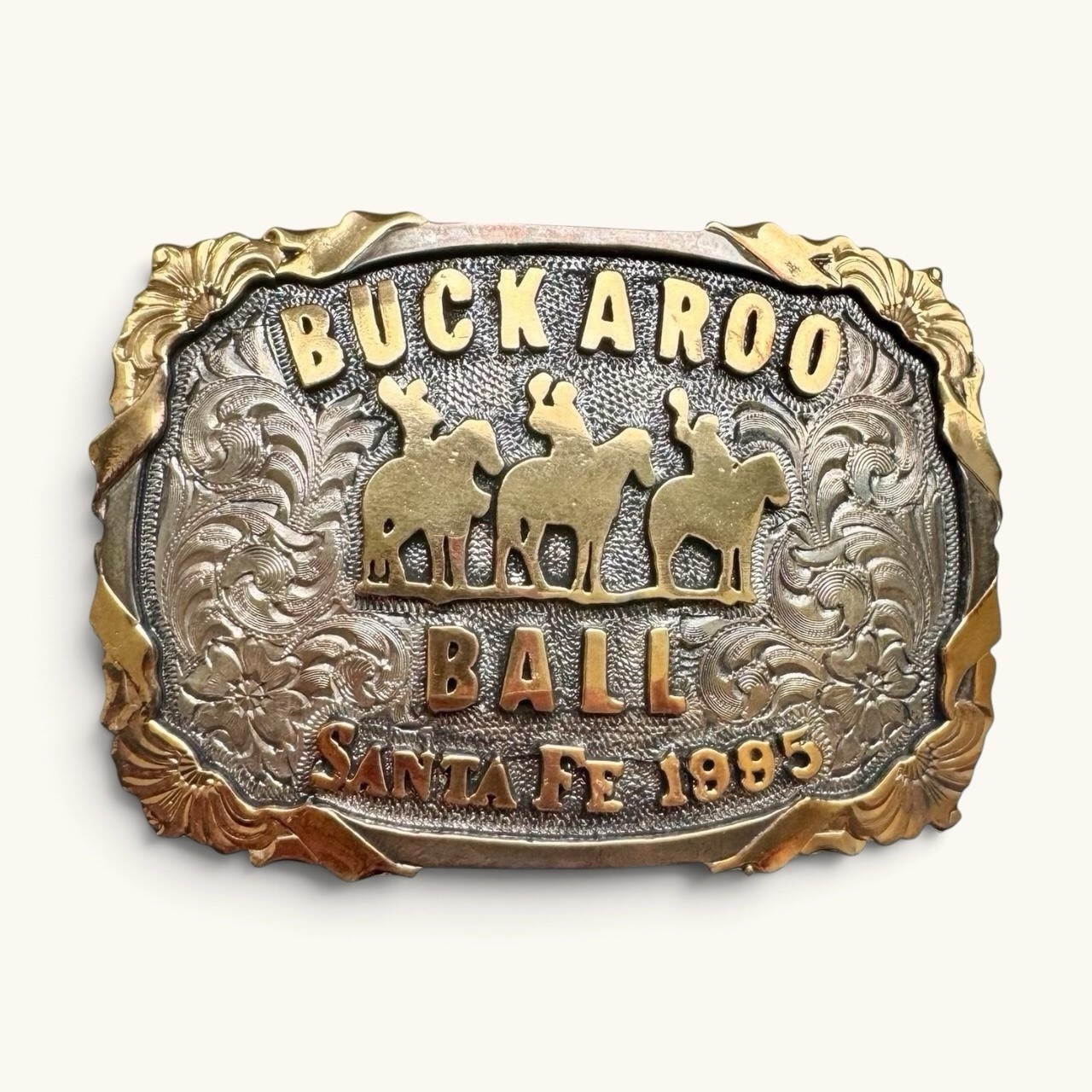 VINTAGE 1995 R.A. Guthrie Buckaroo Ball Santa Fe Eldorado Hotel Belt Buckle