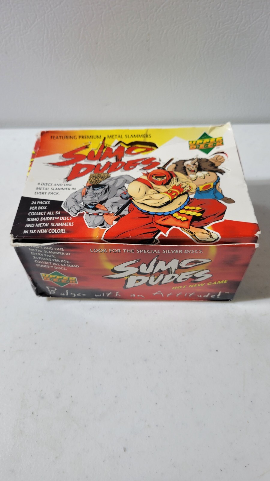 New Open Box Upper Deck Sumo Dudes Trading Disc 24 Sealed Packs Pogs Vtg New Open Box Upper Deck Sumo Dudes Trading Disc 24 Sealed Packs Pogs Vtg