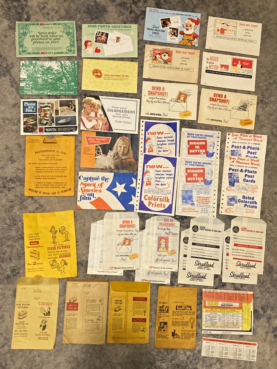 Lot of Vintage Kodak & Skrundland Paper Ephemera, Mailers, Order Forms, etc Lot of Vintage Kodak & Skrundland Paper Ephemera, Mailers, Order Forms, etc