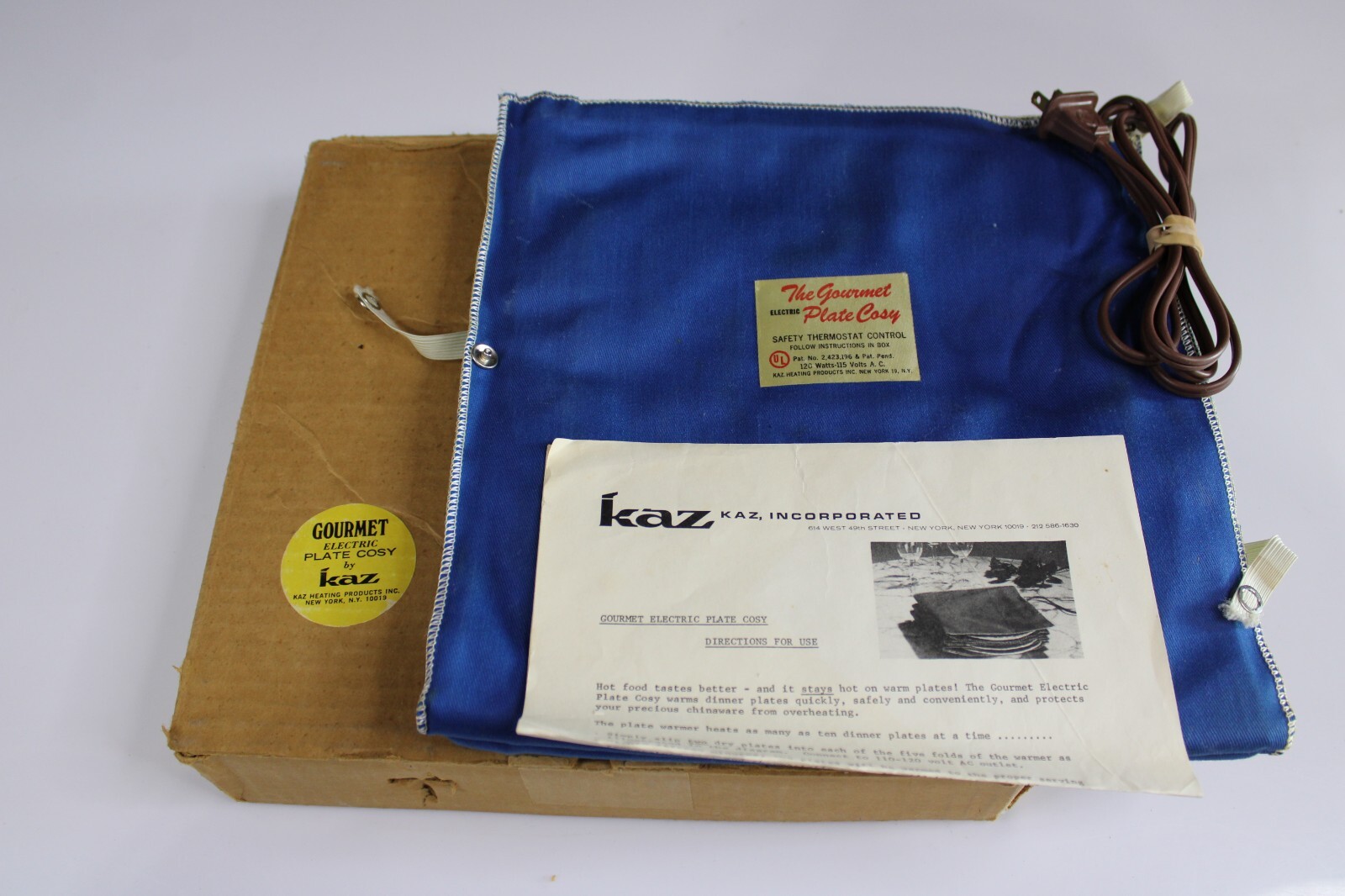 Vintage Gourmet Electric Plate Cosy By Kaz Blue Vintage Gourmet Electric Plate Cosy By Kaz Blue