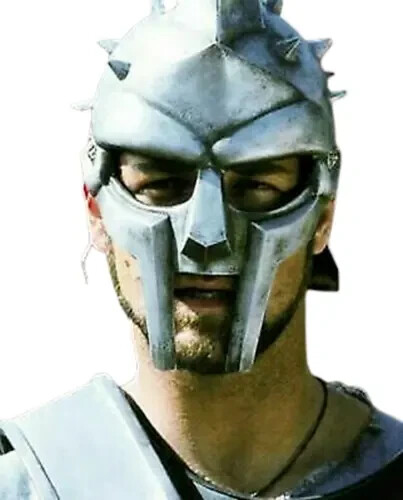 Medieval Maximus Gladiator Helmet With Wooden Stand Wearable Metal Helmet Medieval Maximus Gladiator Helmet With Wooden Stand Wearable Metal Helmet
