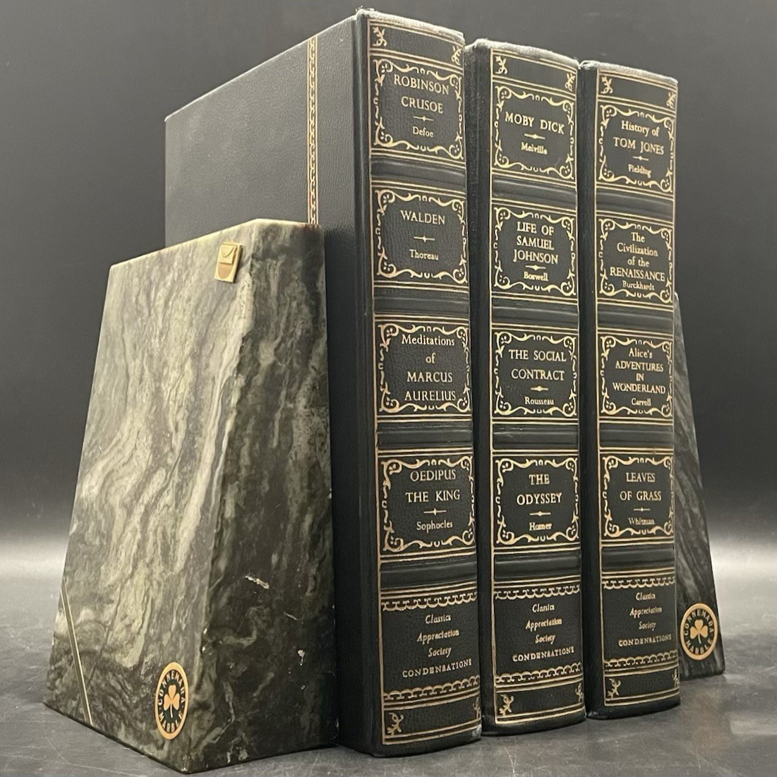 J.C. Walsh & Sons Connemara Marble & Gold 2pc Bookends Ireland 3.28kg/7.24lbs