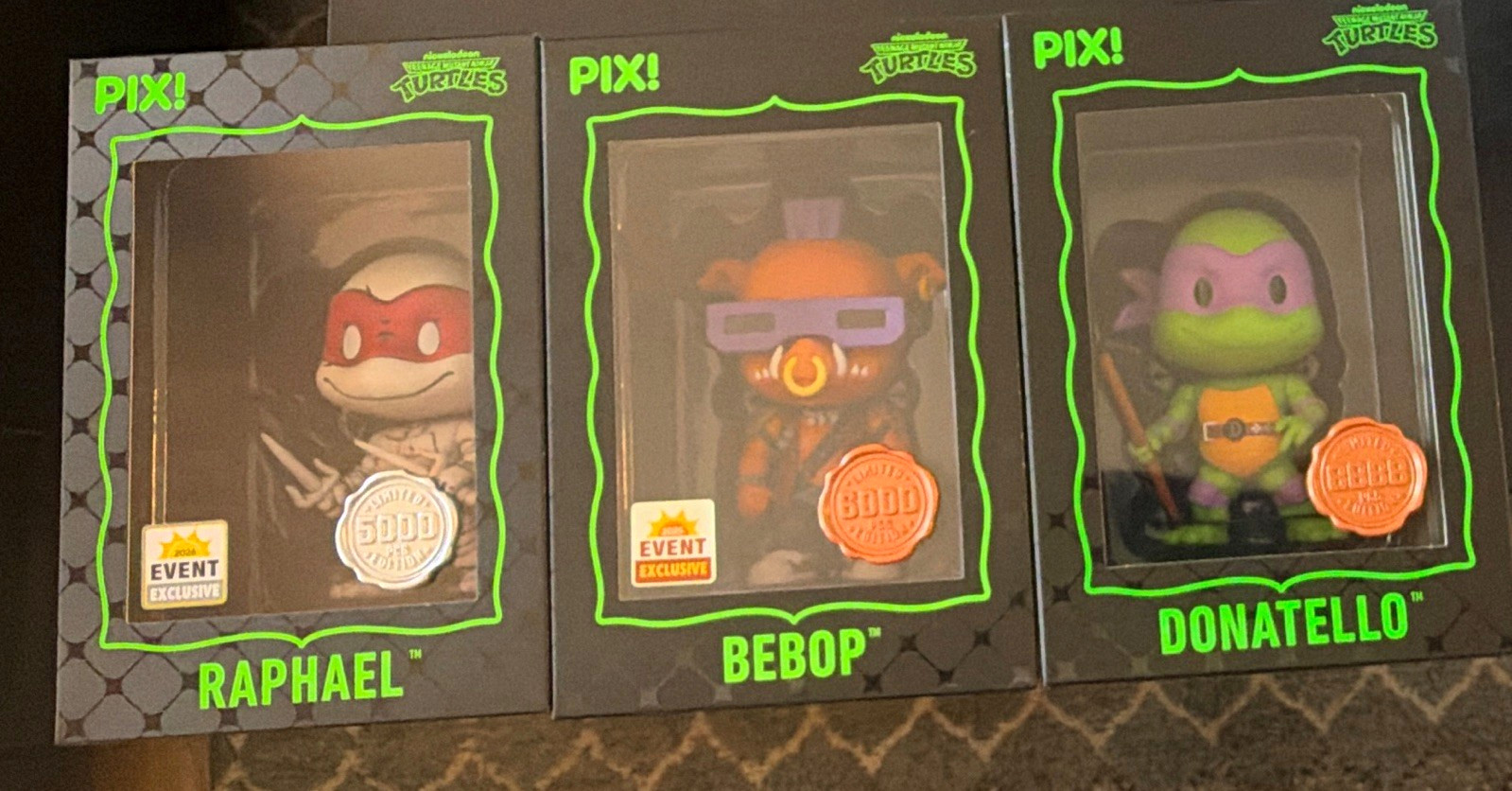 Thrilljoy PIX TMNT 3-Pack Raphael Bebop Donatello with sleeves Thrilljoy PIX TMNT 3-Pack Raphael Bebop Donatello with sleeves