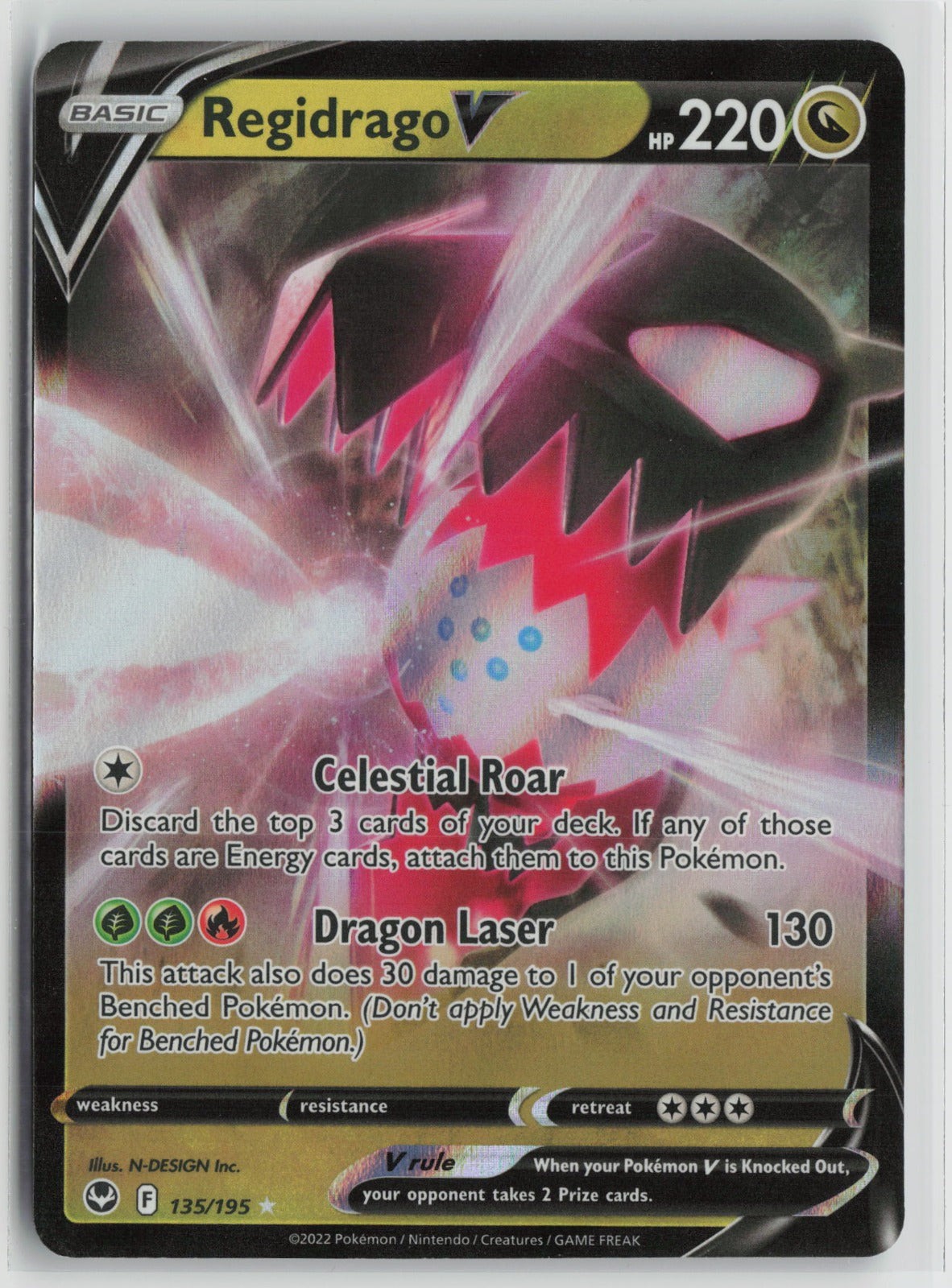 Regidrago V Ultra Rare Holo SWSH12 135/195 NM Regidrago V Ultra Rare Holo SWSH12 135/195 NM