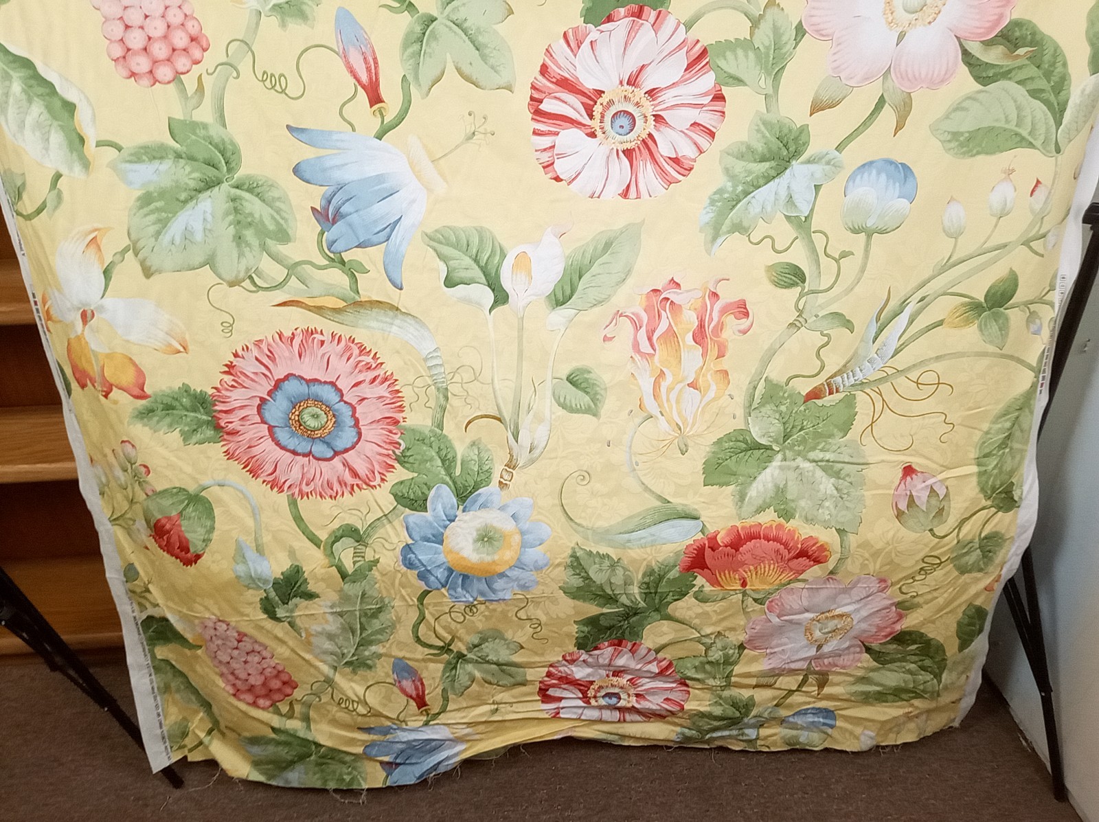 Vintage Braemore Cotton Floral Fabric Roll Cottagecore Yellow 57 Vintage Braemore Cotton Floral Fabric Roll Cottagecore Yellow 57