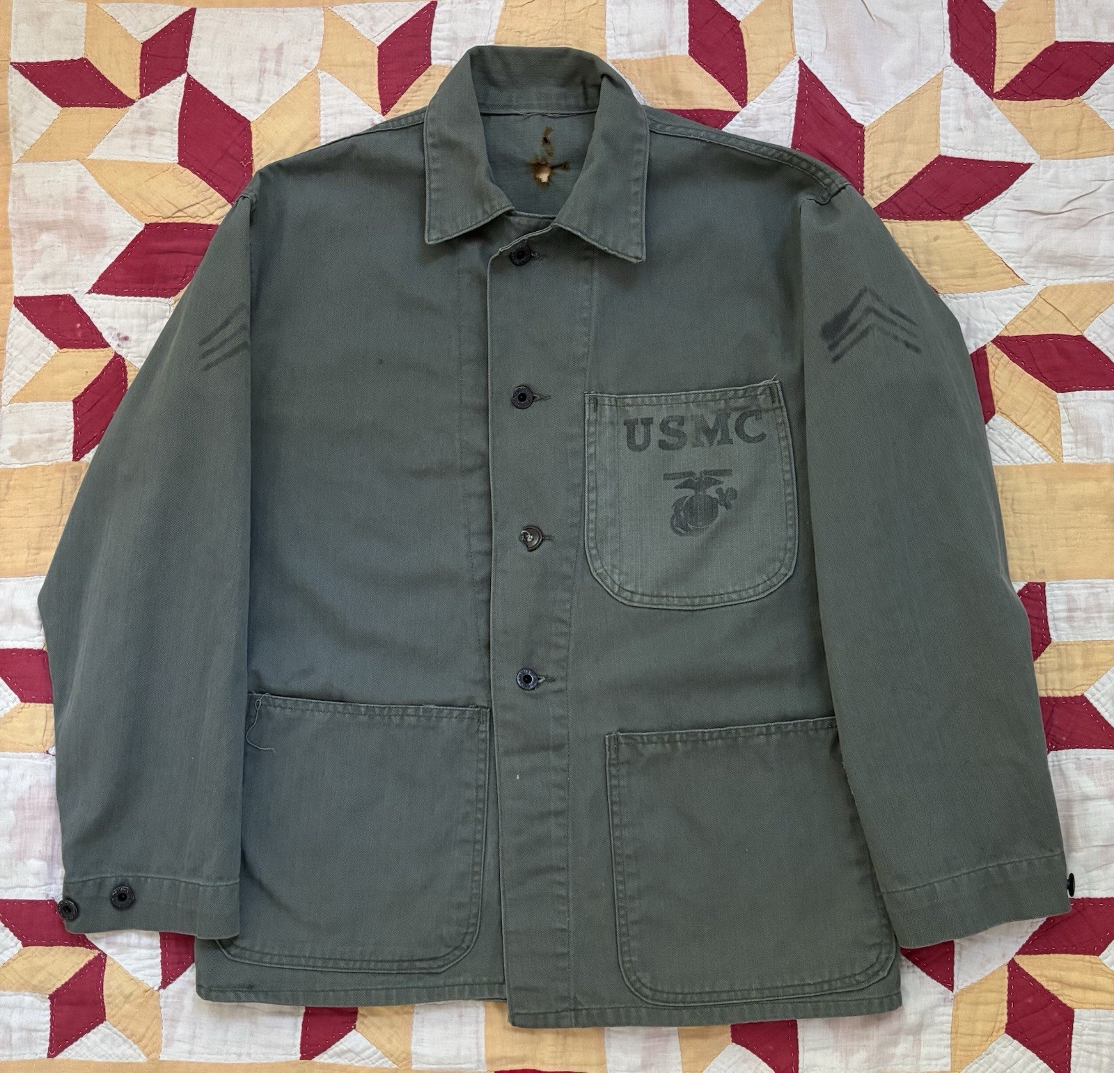 Vintage 40s USMC P47 Utility Shirt Marine Corps Two Tone Jacket AS IS Vintage 40s USMC P47 Utility Shirt Marine Corps Two Tone Jacket AS IS