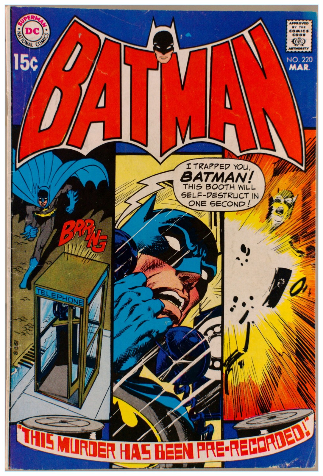 Batman #220 1970 DC Comics VG+ Comic Book Neal Adams