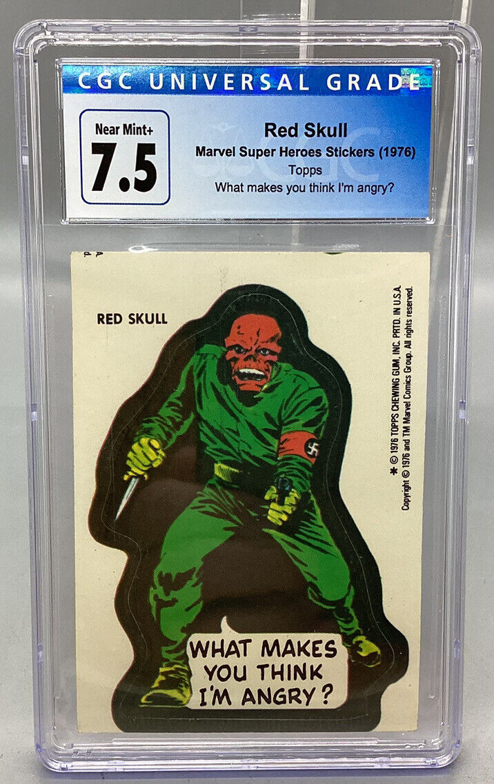 1976 Topps Marvel Super Heroes Stickers - Red Skull Angry - CGC 7.5