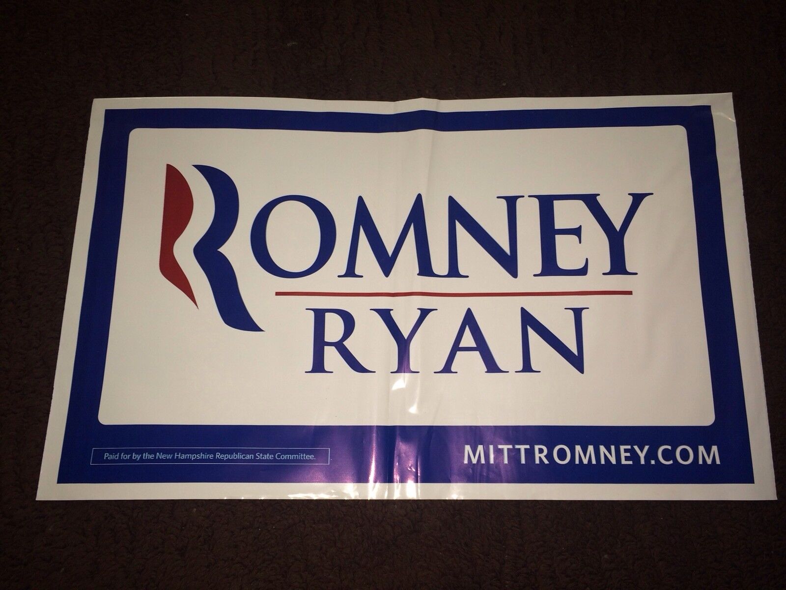 Mitt Romney Paul Ryan 2012 Republican President Campaign All Weather Yard Sign 