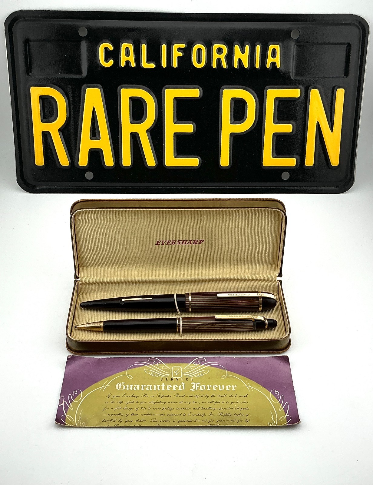Vintage WAHL EVERSHARP SKYLINE EXECUTIVE Fountain Pen & Pencil 14K F Flex WOW