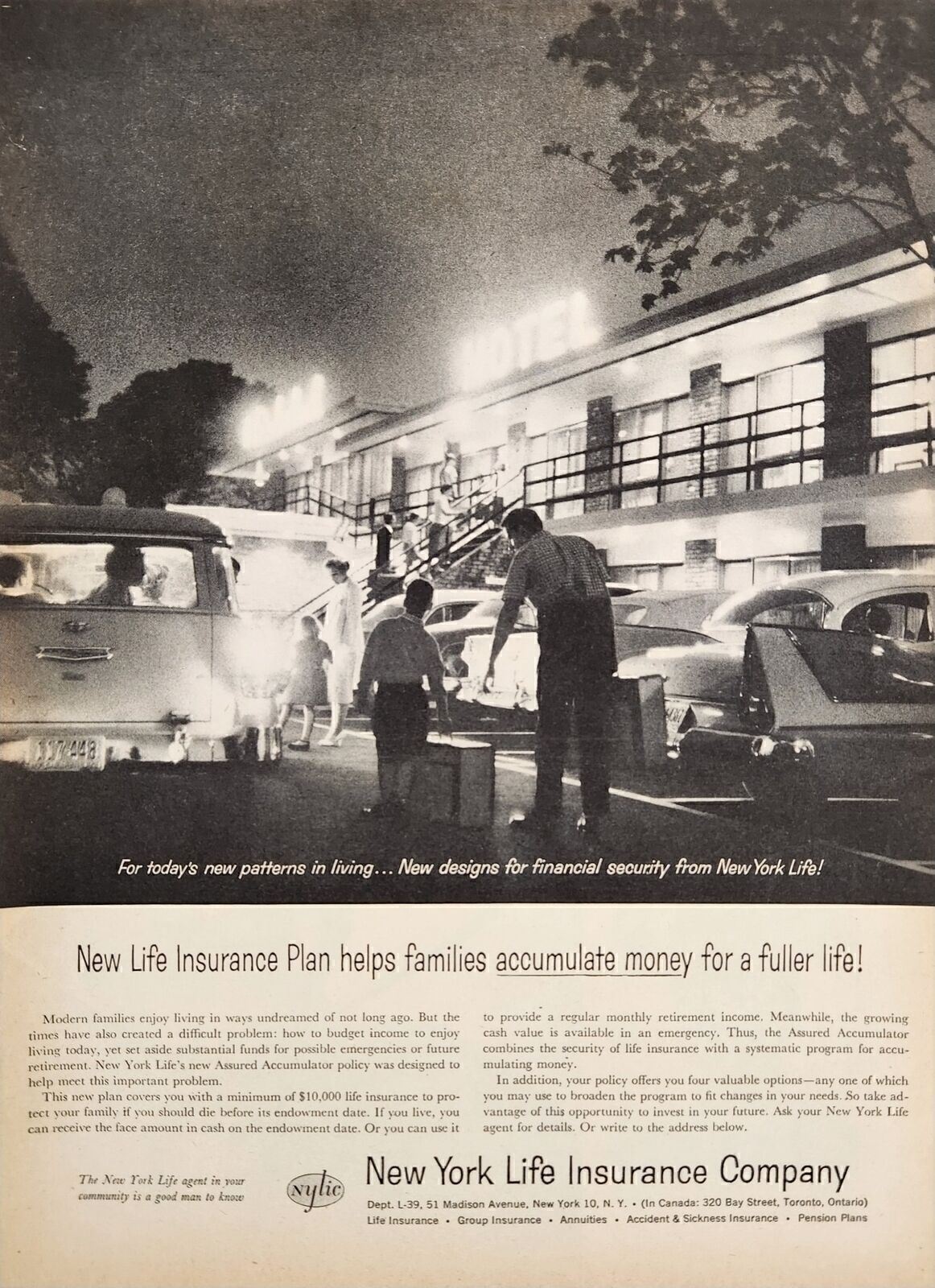 1958 Print Ad New York Life Insurance Station Wagon Family Checks Into a Motel 1958 Print Ad New York Life Insurance Station Wagon Family Checks Into a Motel