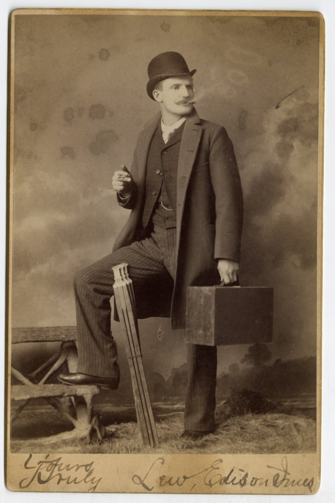 1880s Cabinet Card Photo Self-Portrait of the Photographer Lew Edison Imes 1880s Cabinet Card Photo Self-Portrait of the Photographer Lew Edison Imes